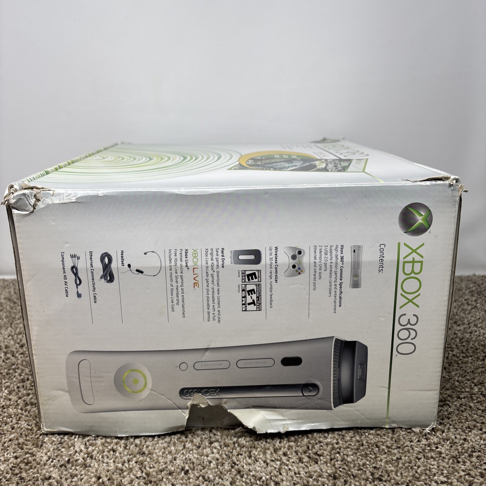 Microsoft Xbox 360 20gb Console Bundle With Box Cables Controller TESTED READ!!!