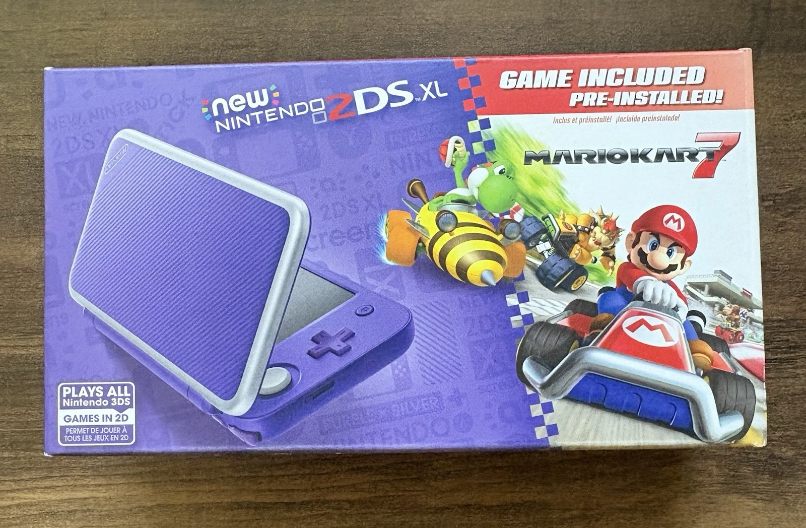 Nintendo 2DS XL Mario Kart 7 Console Bundle Purple/Silver *OPENBOX/SLIGHTLYUSED*