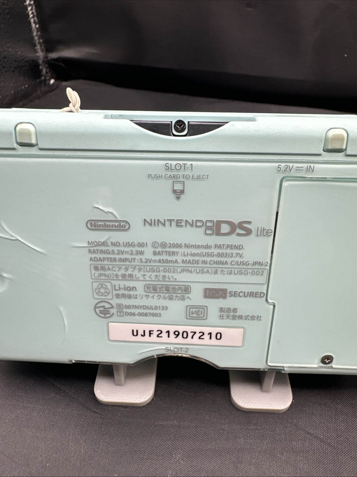Nintendo DS Lite Console Ice Blue USG-001 Works Top Screen Smashed