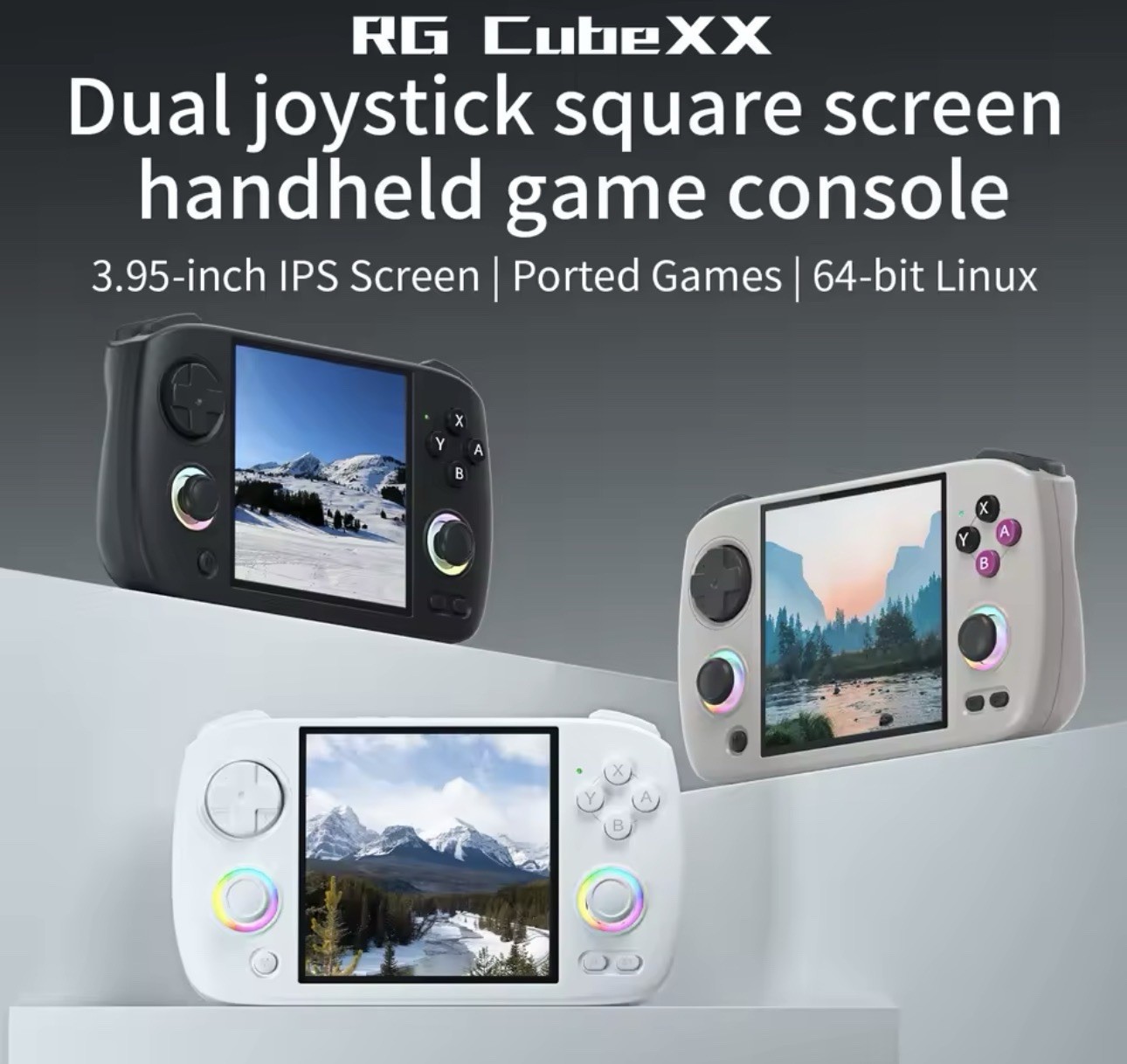 New RG CubeXX Super Handheld Game Console 3.95″ IPS Linux 64-bit WiFi Bluetooth