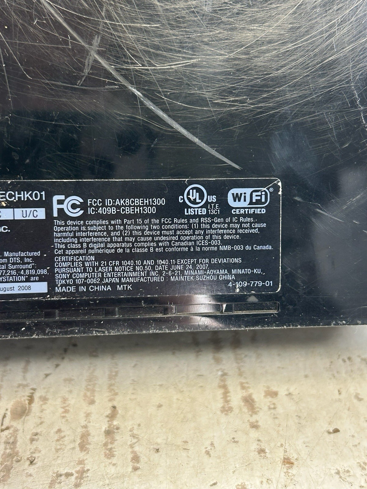 Sony PlayStation 3 Black Fat Original Console Model CECHK01 Tested No Hard Drive