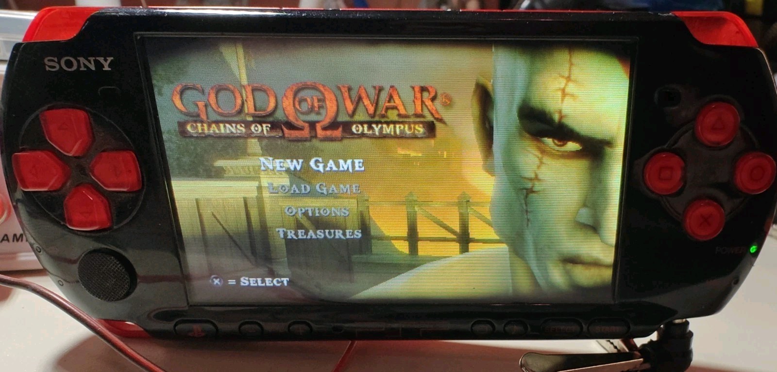 Sony PSP 3001 God of War Red & Black *NO Battery Or Charger*+ Game. Tested Works