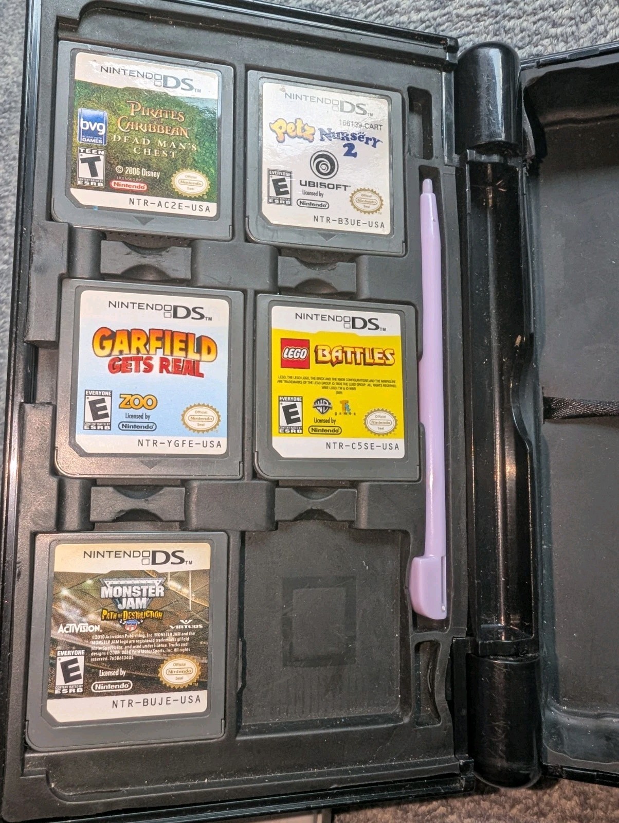 Nintendo DSi Handheld Console OEM Charger TWL-001 Black W/ 6 Games Tested Read!