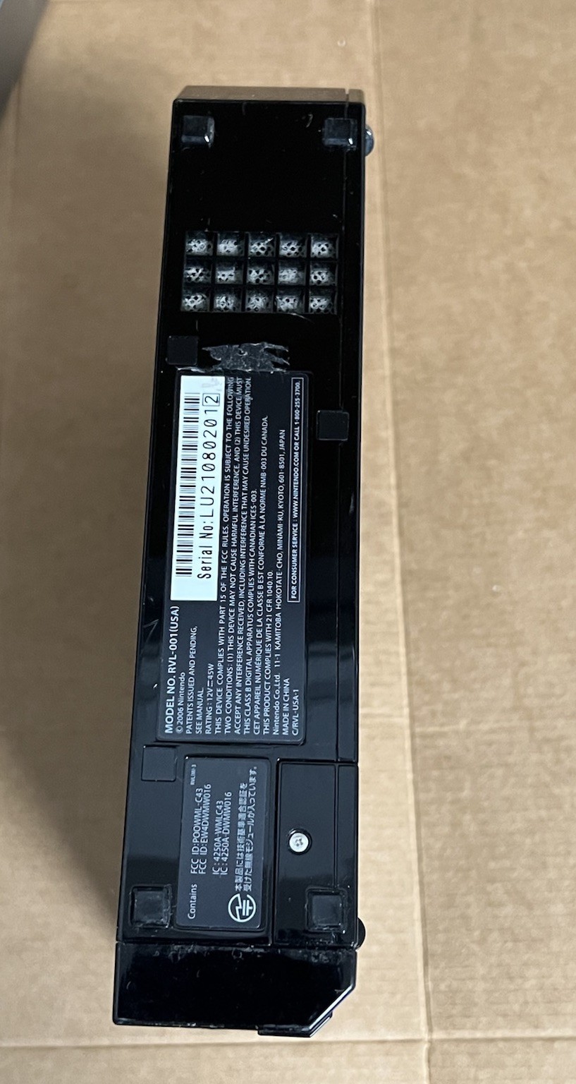 Nintendo Wii RVL-101 512MB Black W/OEM Wii Motion Plus Controller & Cords Tested