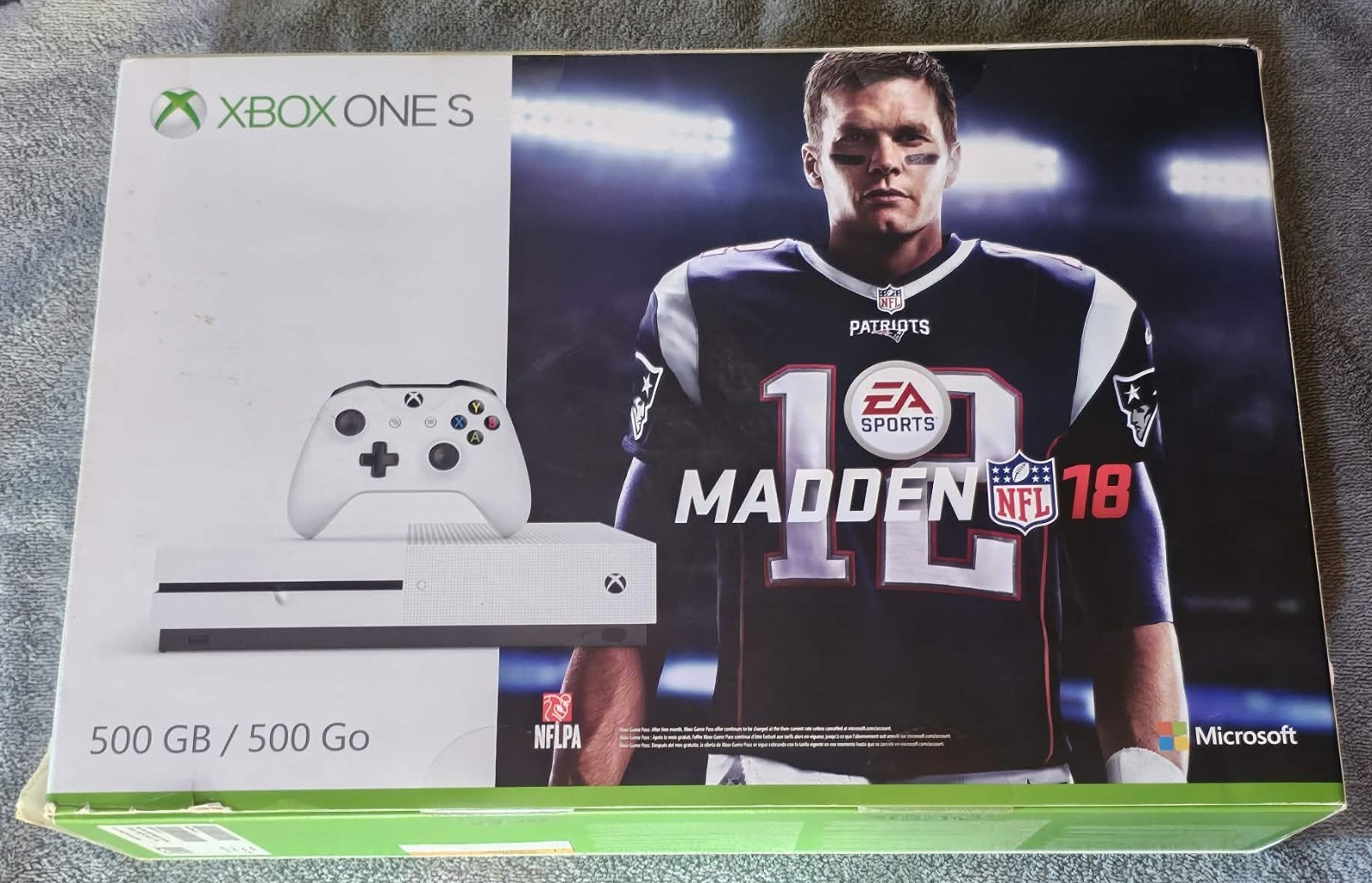 Microsoft Xbox One S Game Console SEALED / Rarer Tom Brady Madden 18 + NHL Game