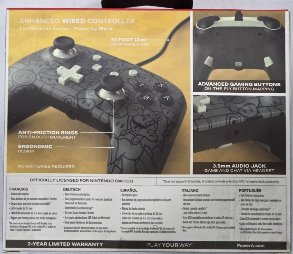 PowerA Enhanced Wired Controller Switch (Power-Up Mario) New Special (US 2021)