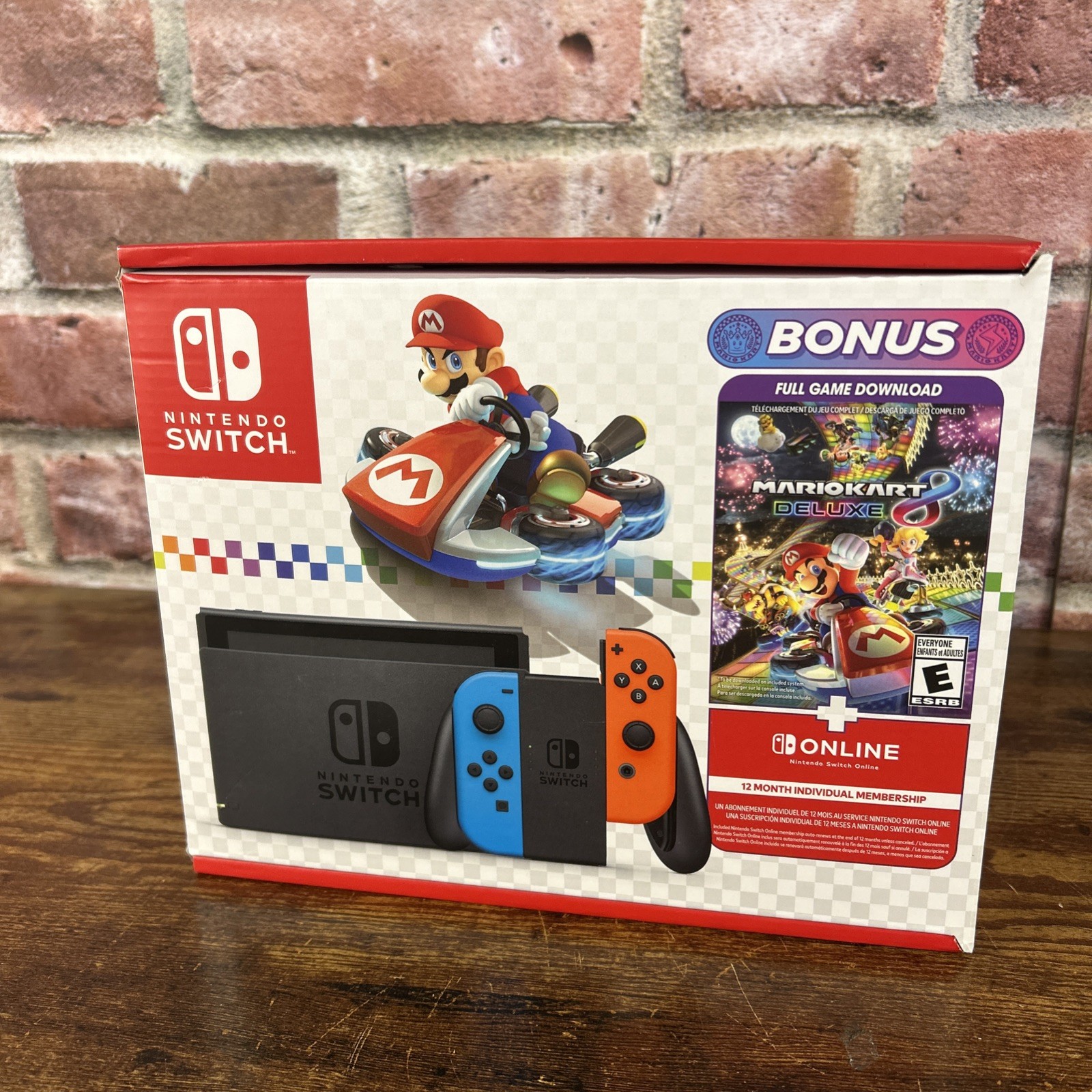 Nintendo Switch Console Neon Blue & Red Joy-Con + Mario Kart 8 Deluxe OPEN BOX