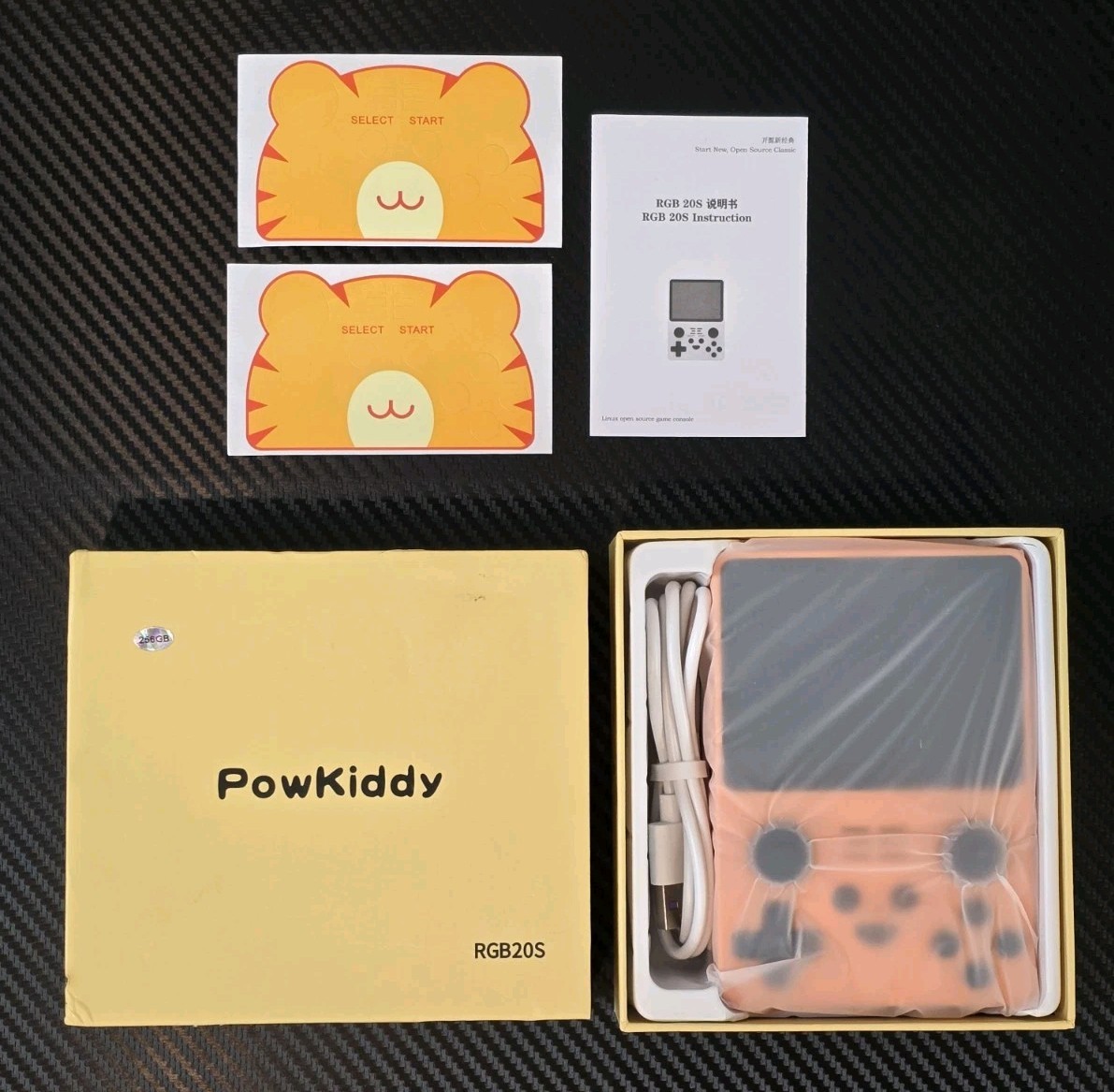 Powkiddy RGB20S 256GB + 16GB Handheld Retro Game Console, Orange