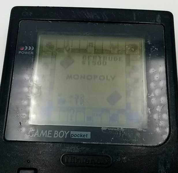 Nintendo Game Boy Pocket Black MGB-001 Handheld Console w/ Monopoly Tested Works