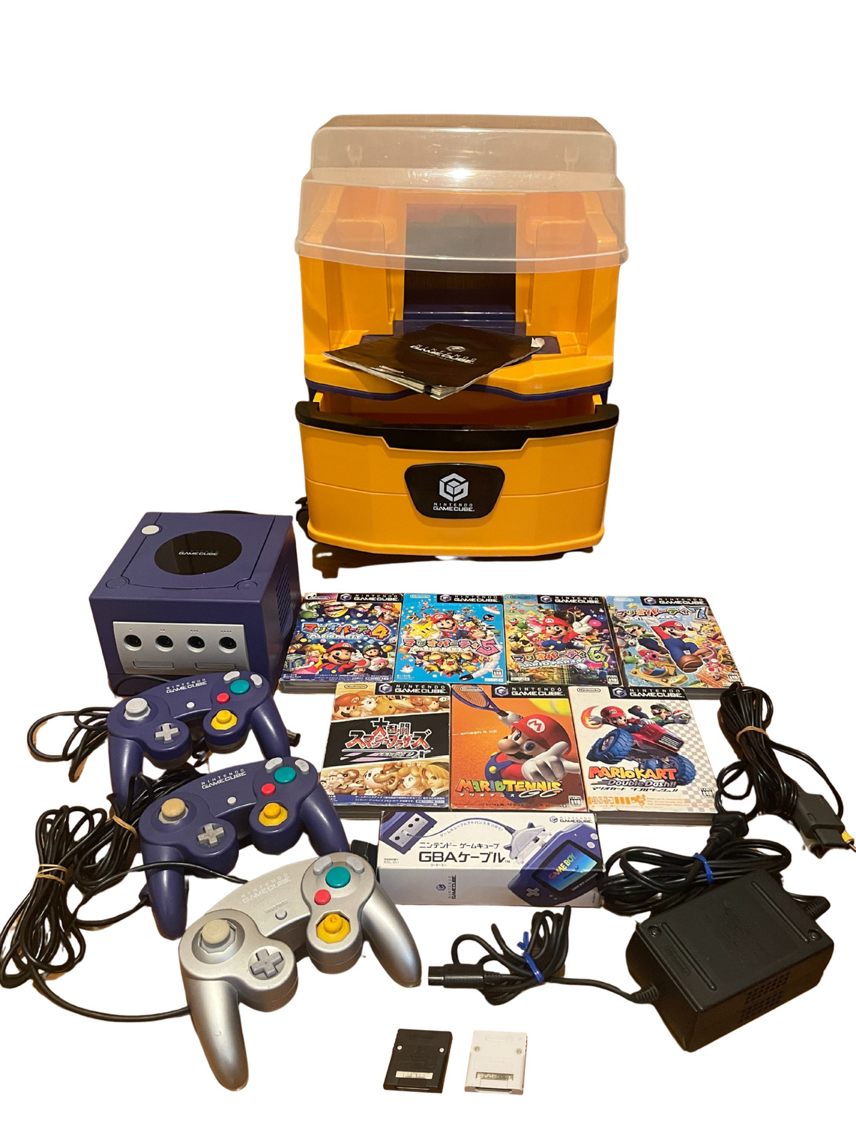 Nintendo GameCube Console Set+7 Mario Games+3 Controllers+Memory Cards+JP Import