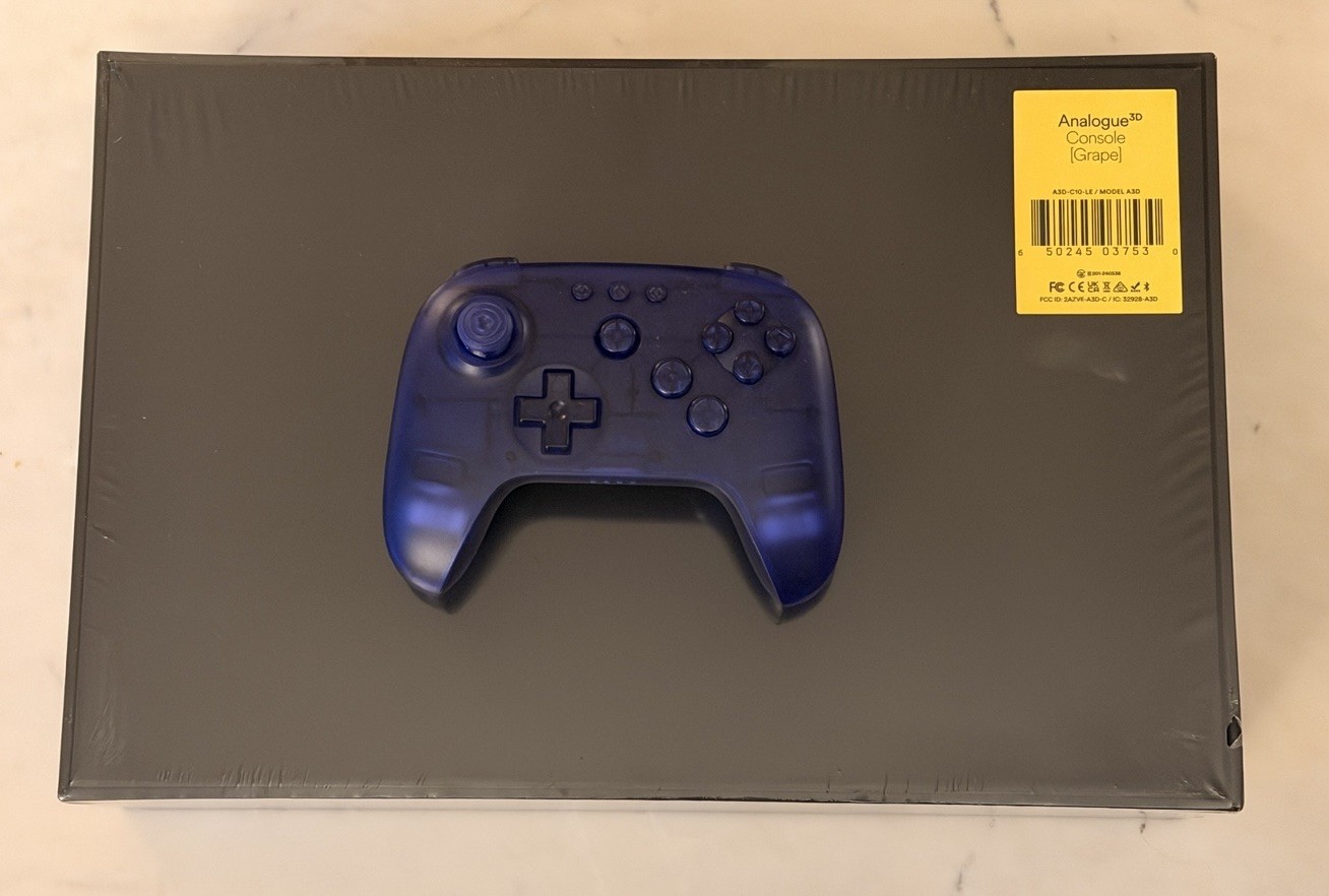 Analogue 3D N64 Funtastic Grape Purple HDMI FPGA Console with 8bitdo Controller