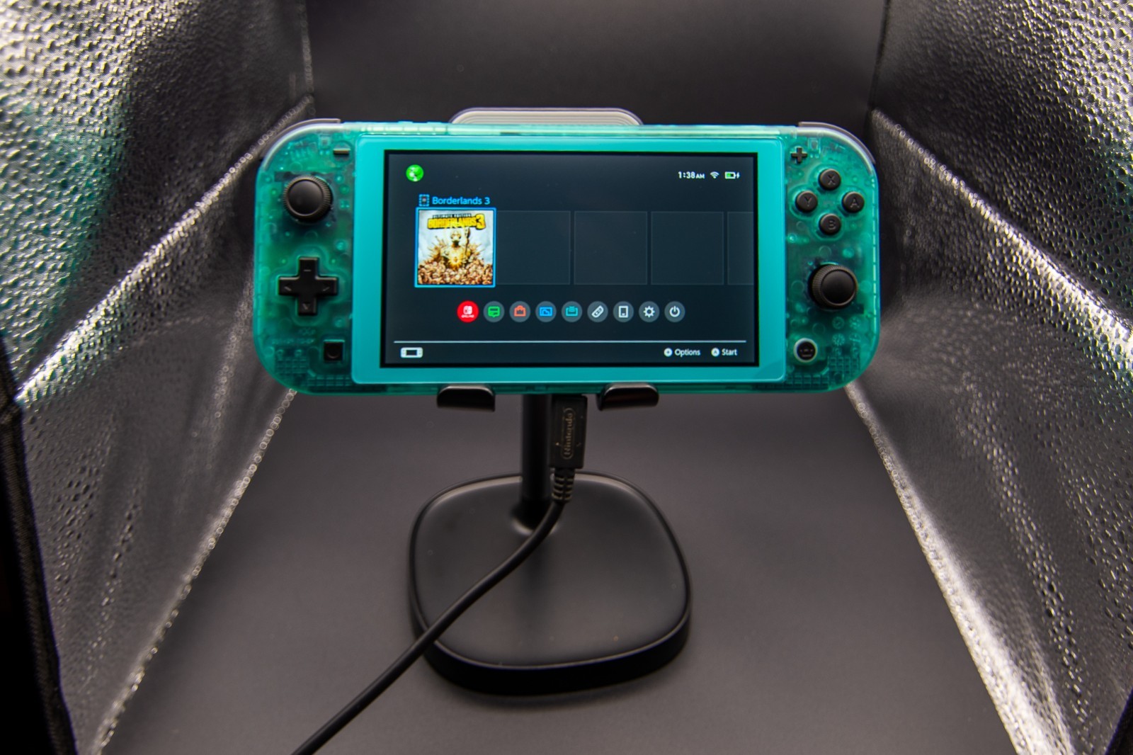 Custom Nintendo Switch Lite 128GB Hall Effect Emerald Clear Case BUNDLE Tested