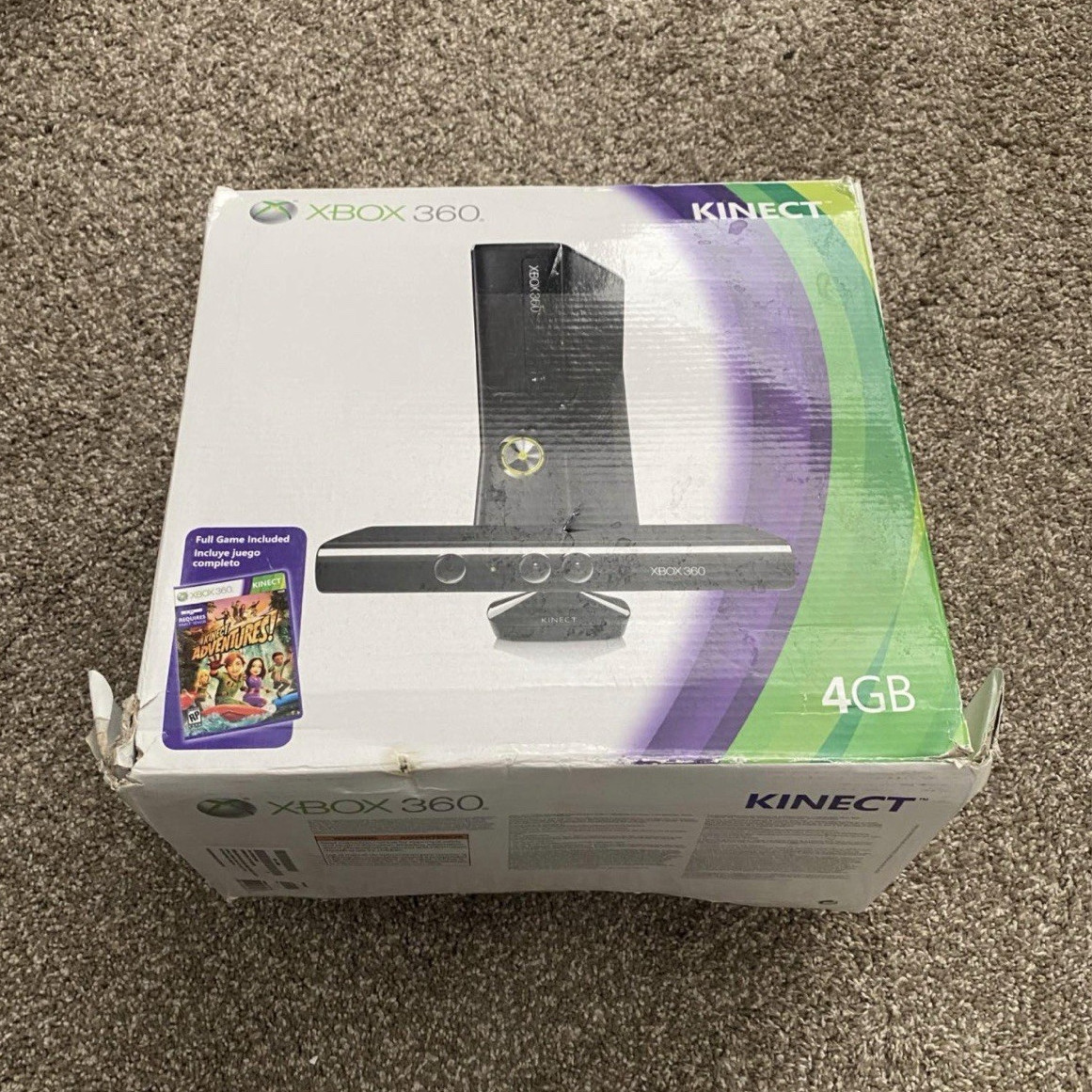 Microsoft Xbox 360 S 4GB Black NTSC-U/C Console Bundle w/ Kinect, 2 Controllers