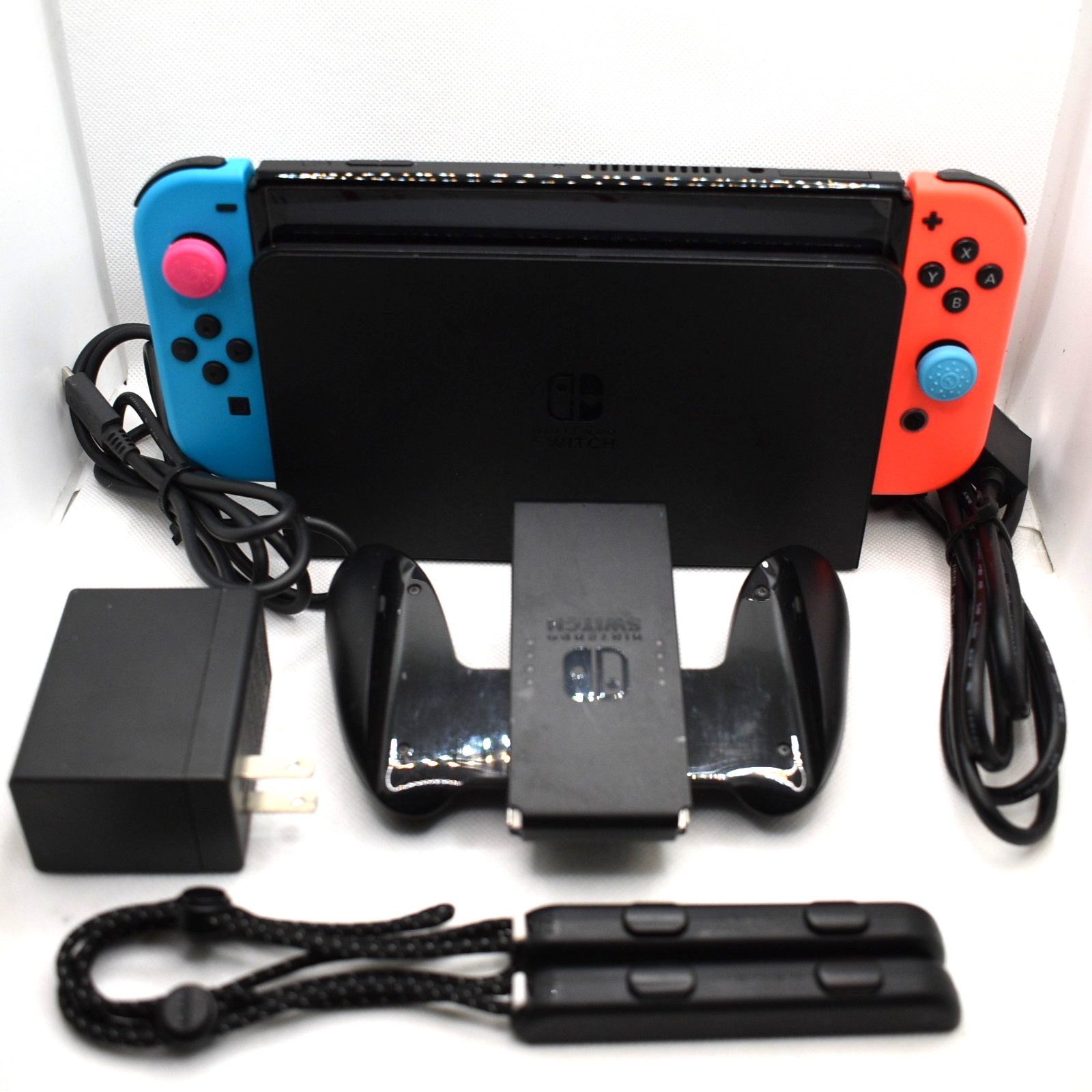 Nintendo Switch OLED Model HEG-001 Handheld Console 64GB Black/Neon Blue / Pink