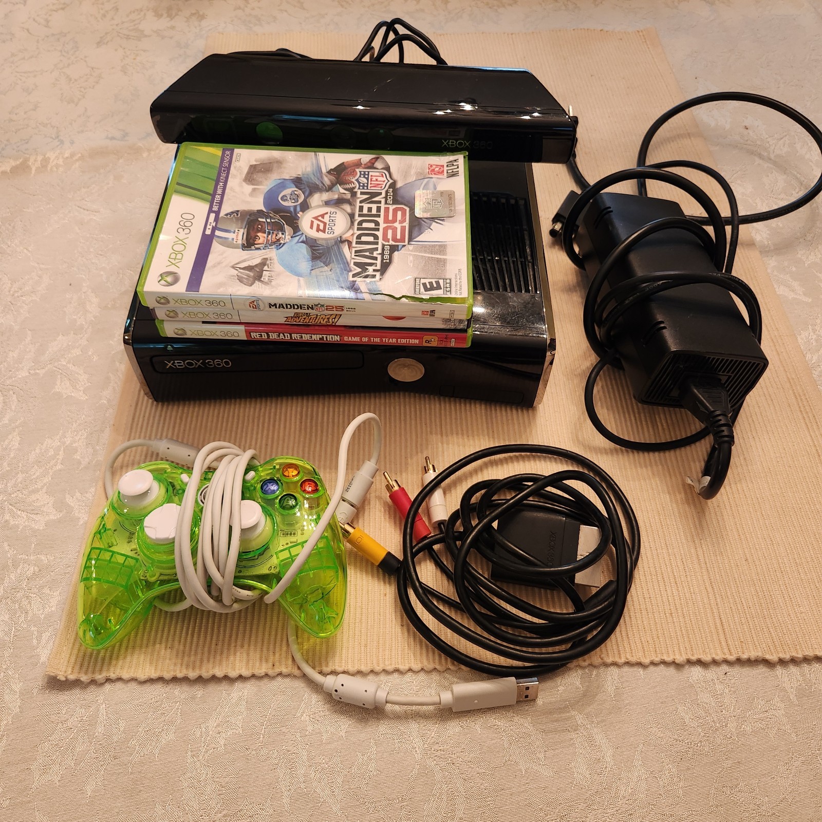 Microsoft Xbox 360 S 250GB Black Gaming Console With Kinect And 3 Games