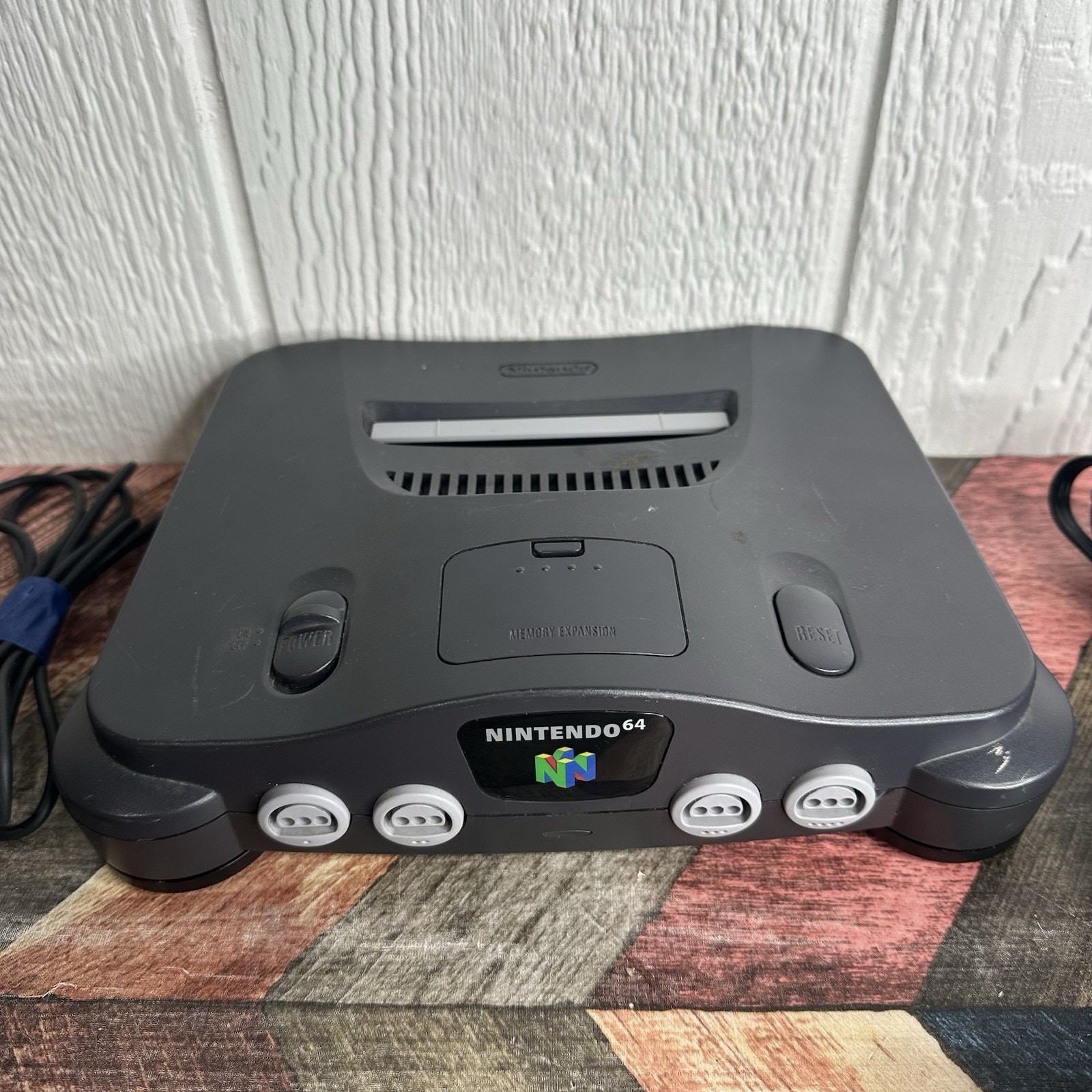 Nintendo 64 Console – Charcoal Gray Bundle- Broken Case – With POKEMON STADIUM