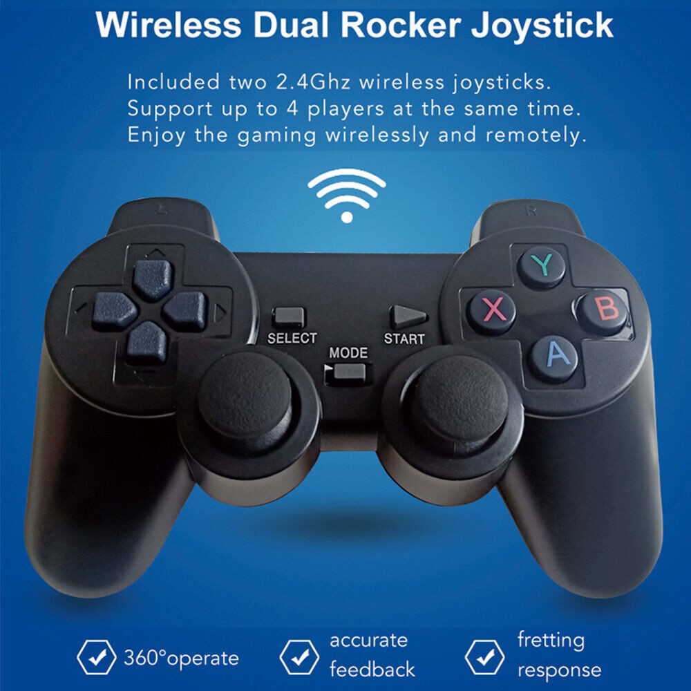 Android 9.0 Dual System HD TV BOX Video Game Console 64GB 10000 Games Gamepad