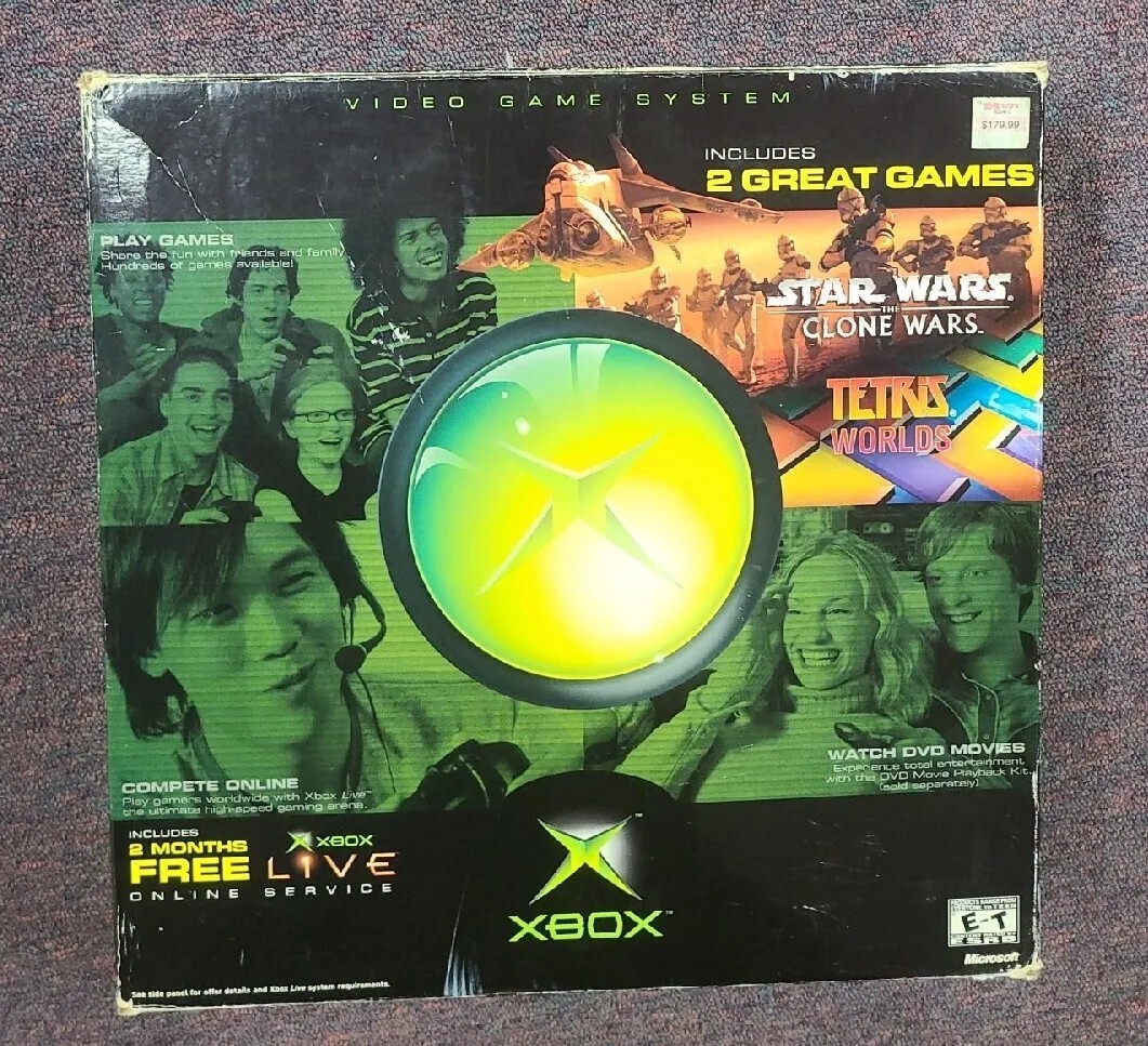 Original Microsoft Xbox Console System Stars Wars The Clone Wars Tetris World