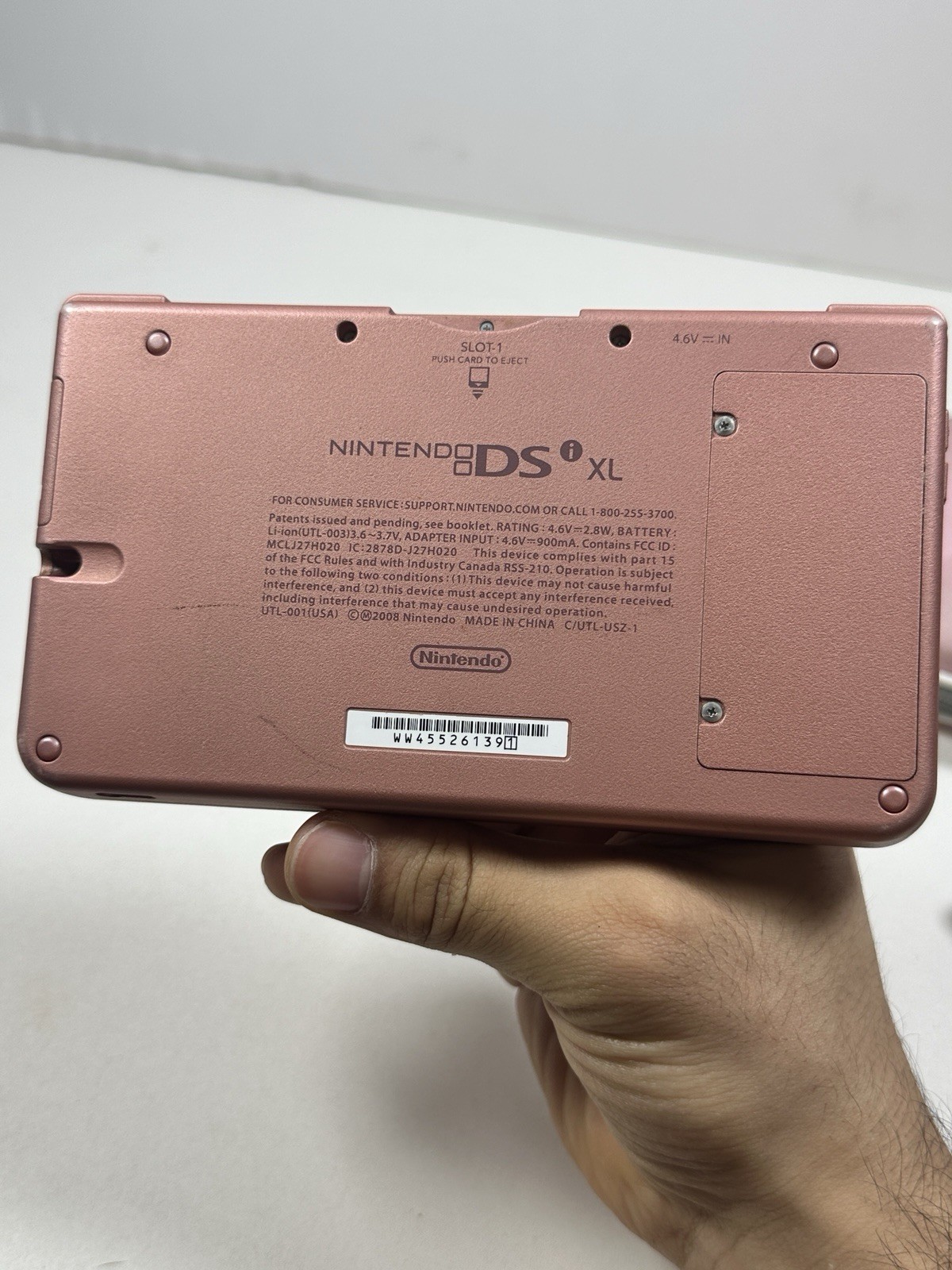 Nintendo DSI XL Metallic Rose Pink Handheld Console UTL-001 & Charger
