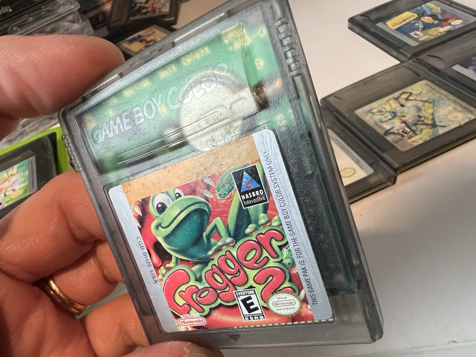 Nintendo Game Boy Color W/ 6 Games Tested, Working. Kiwi Green. See Description.
