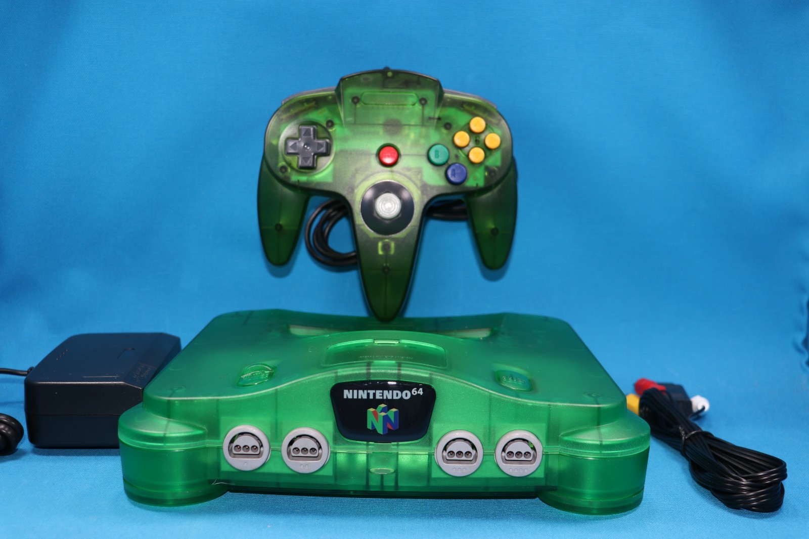 N64 Nintendo 64 Console FUNTASTIC JUNGLE GREEN TRANSLUCENT BUNDLE 1 YR WARRANTY