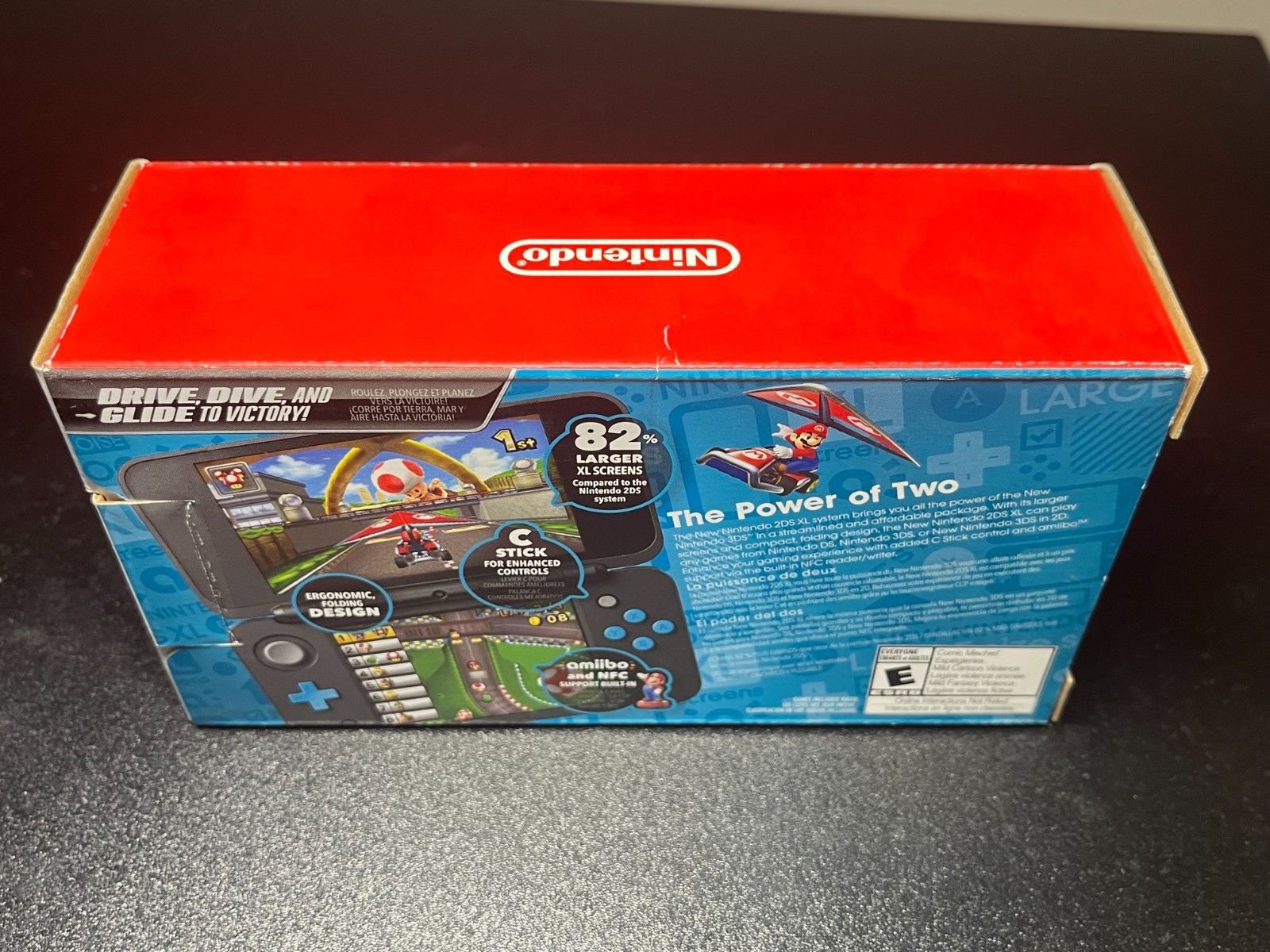 New Nintendo 2DS XL Handheld Console Mario Kart 7 Bundle Black/Turquoise A23