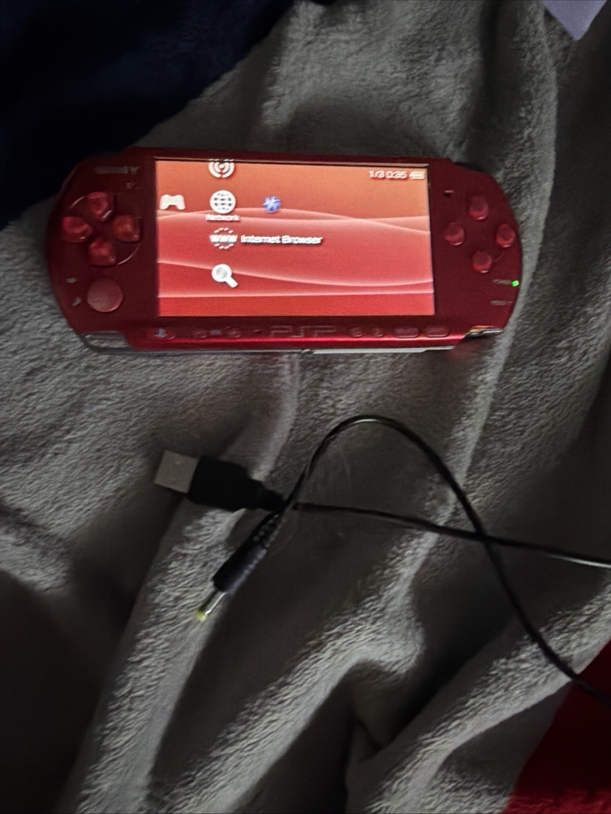 Sony PSP Red Handheld System Wi-Fi Internet Browsing USB Headphone Jack