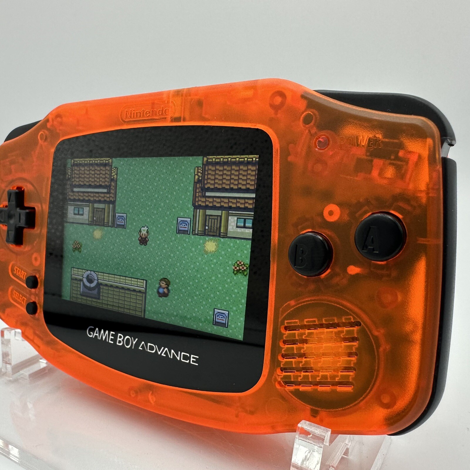 Game Boy Advance GBA iPS Laminated Backlight Backlit Console Clear Orange Black