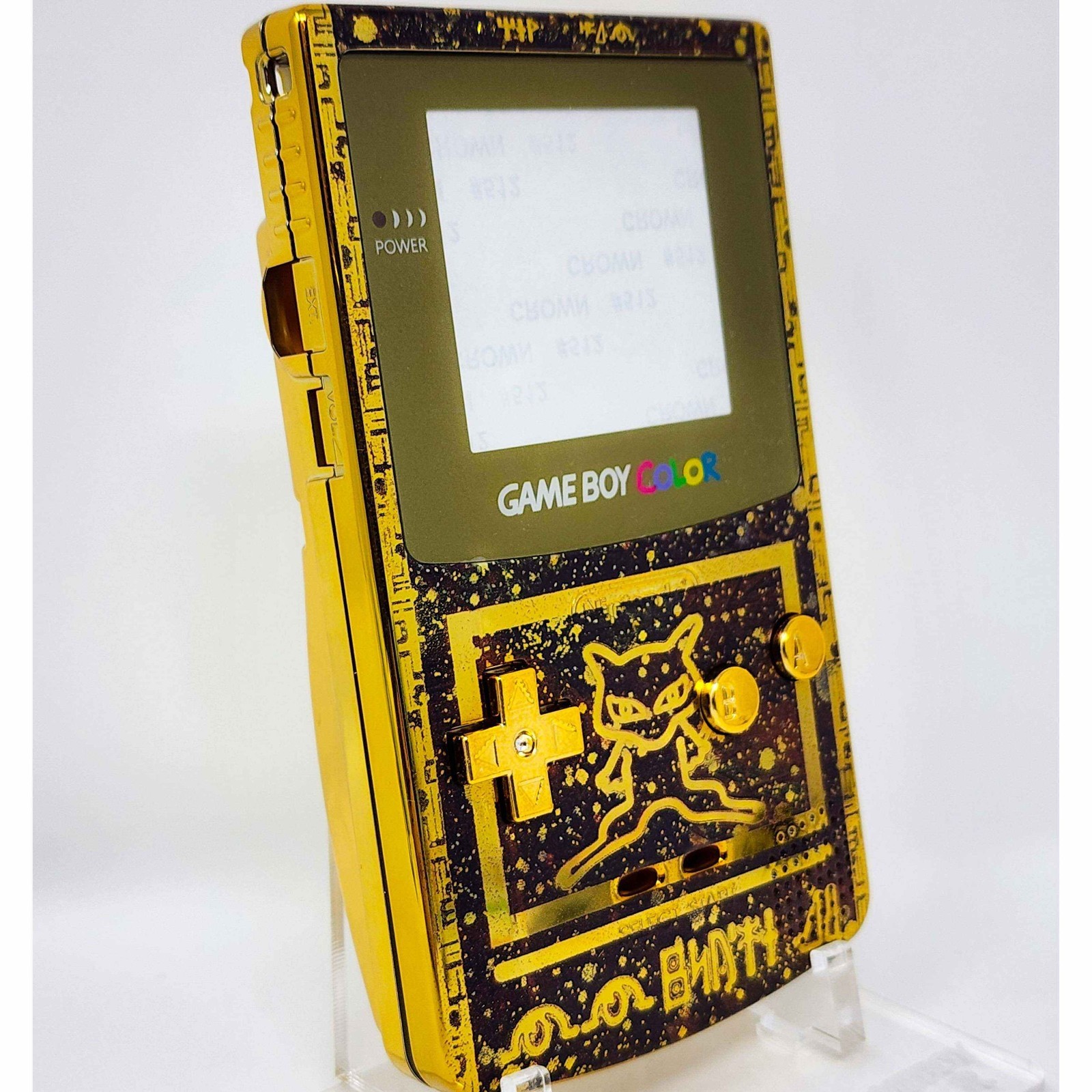 Pokemon Gold Ancient Mew Gameboy Color diy housing shell gbc backlit Mewtwo card