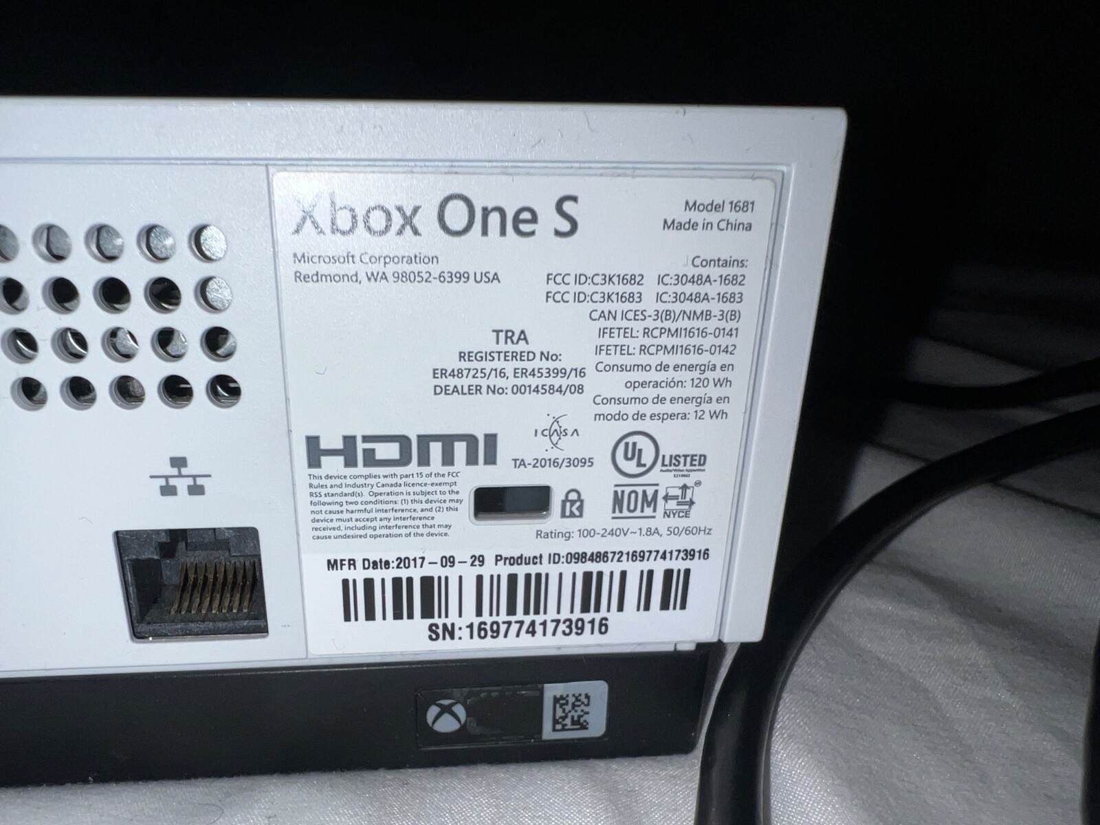 Microsoft Xbox One S 500GB Video Game Console – White (ZQ9-00001)