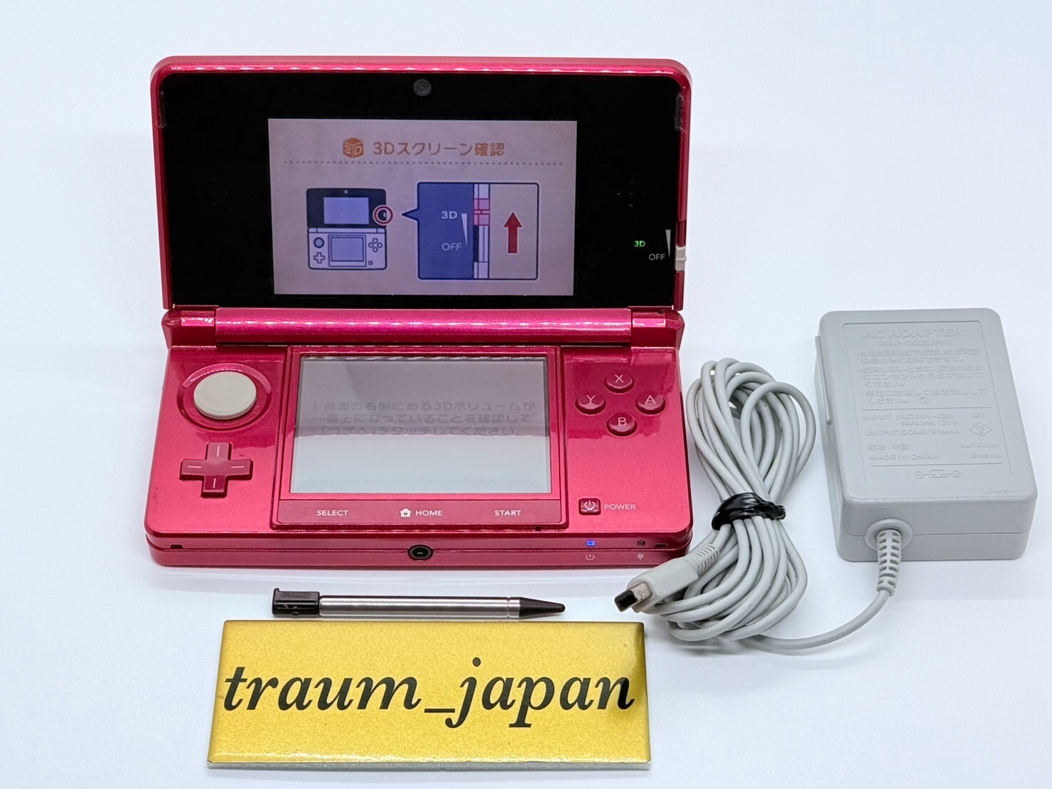 Nintendo 3DS Red Console & Pokemon X Y Sun Moon Omega Ruby Alpha Sapphire w/case