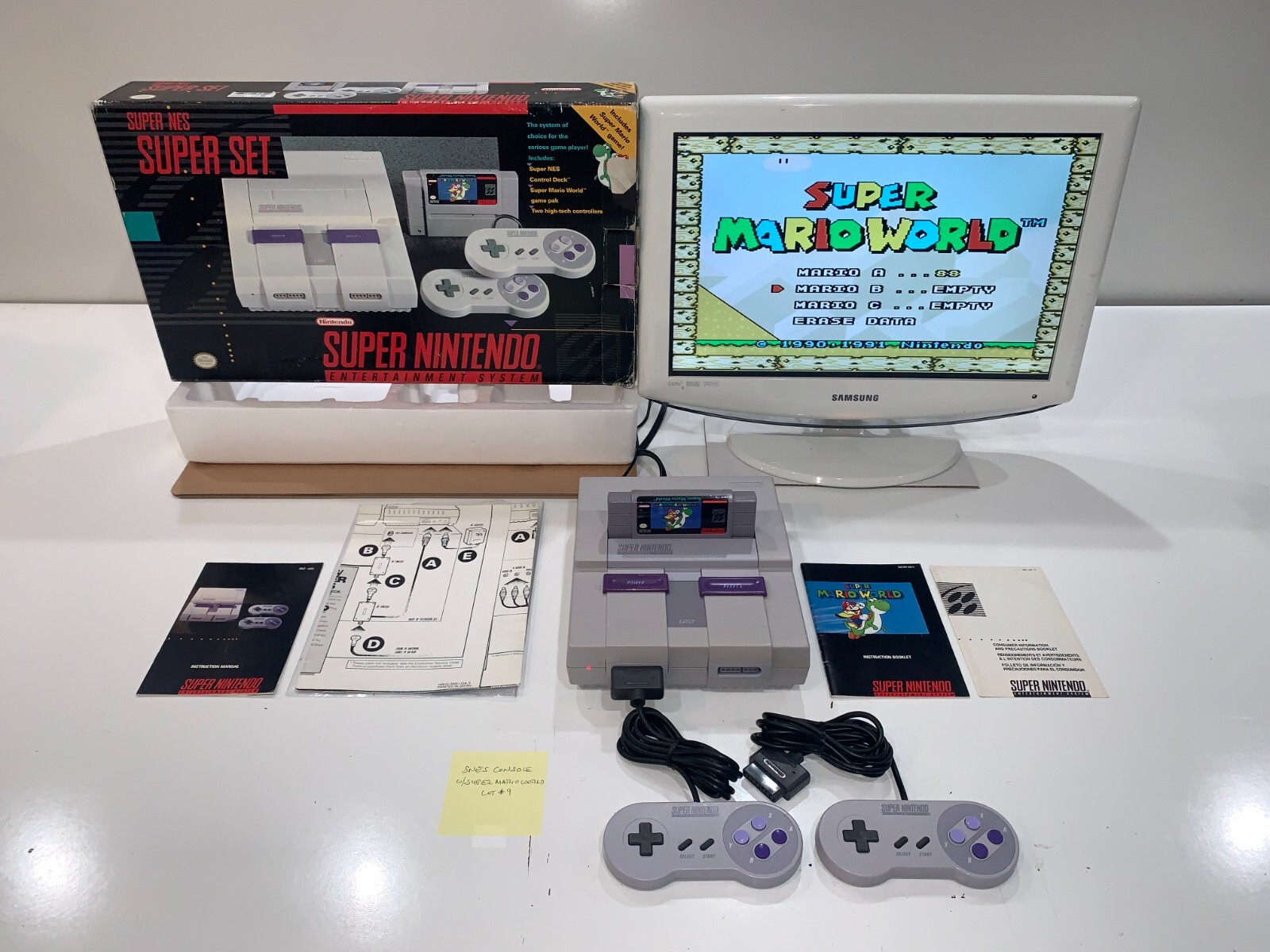 Super Nintendo Super Mario World System Console Complete in Box CIB Tested! #9