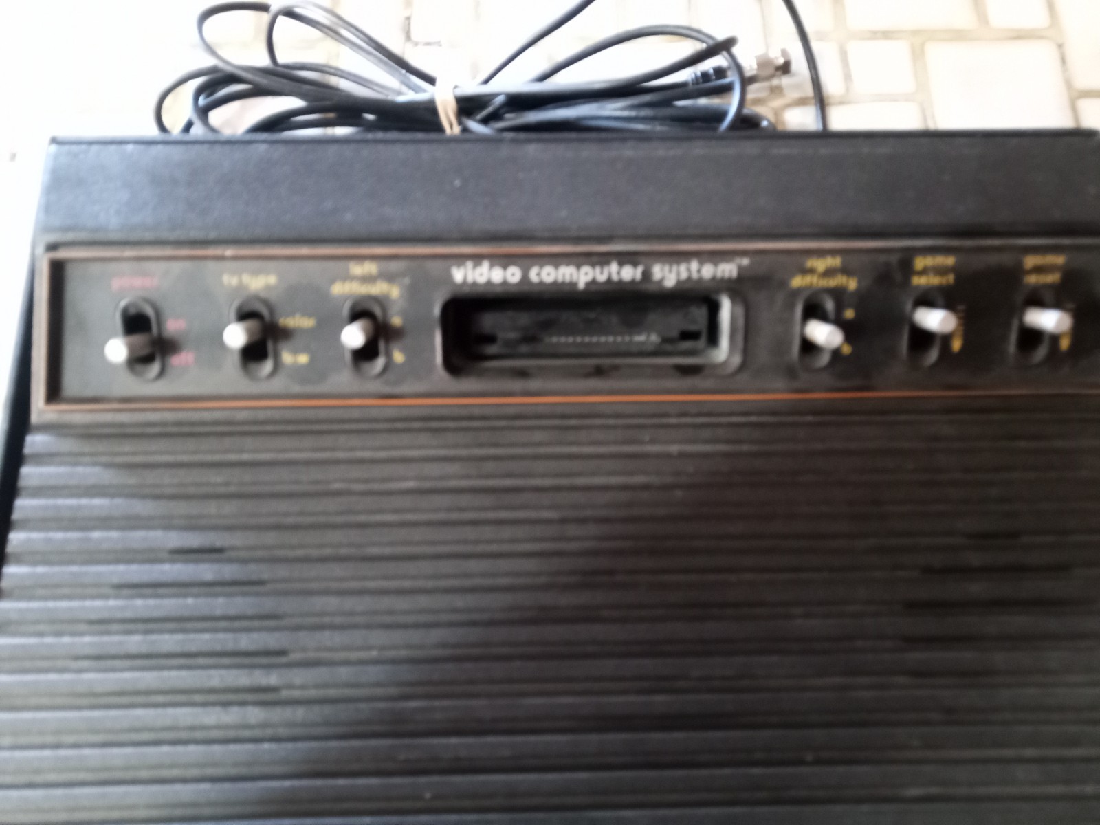 Atari 2600 six switch Video Game Console – No SN fitted with COAX to TV