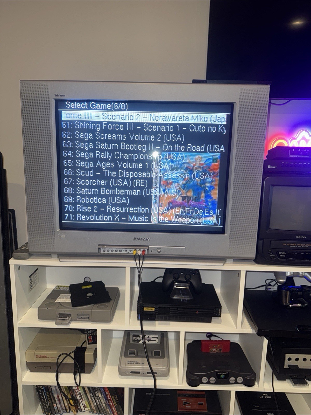 Sega Saturn – With Saroo + 128 Gb Sd Card, Controller, And Wires