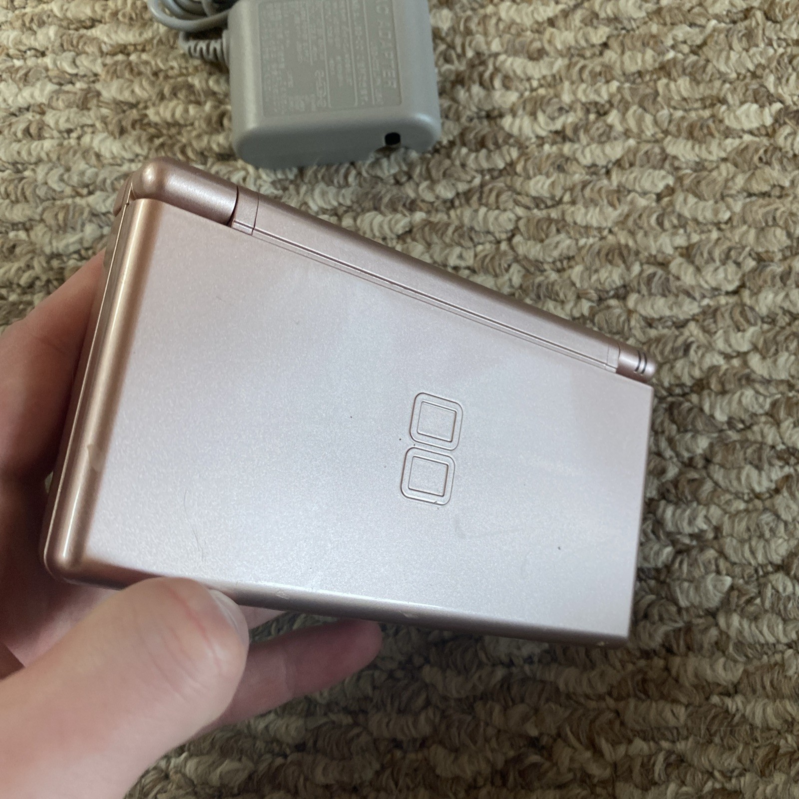 Nintendo DS Lite Metallic Rose Pink Handheld USG-001 W/ Charger Tested USA