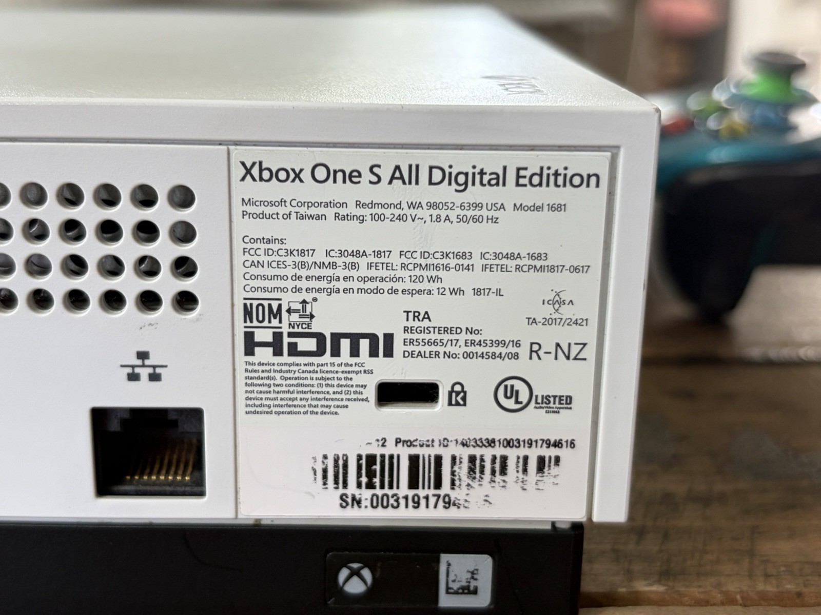Xbox One S All‑Digital Console (White) W/ Controller Power Cord & HDMI