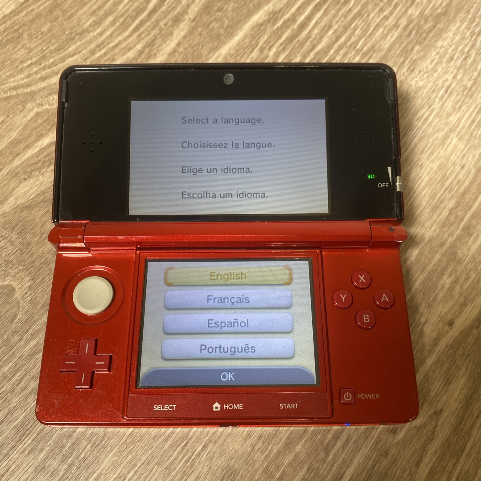 Nintendo 3DS CTR-001 Red Handheld Console w/ Charger & 2 Games Bundle See Pics