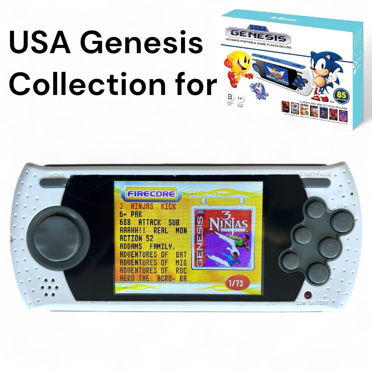 Sega Genesis Ultimate Portable 2GB SD Card w/ USA Game Library + Cover Art Menu
