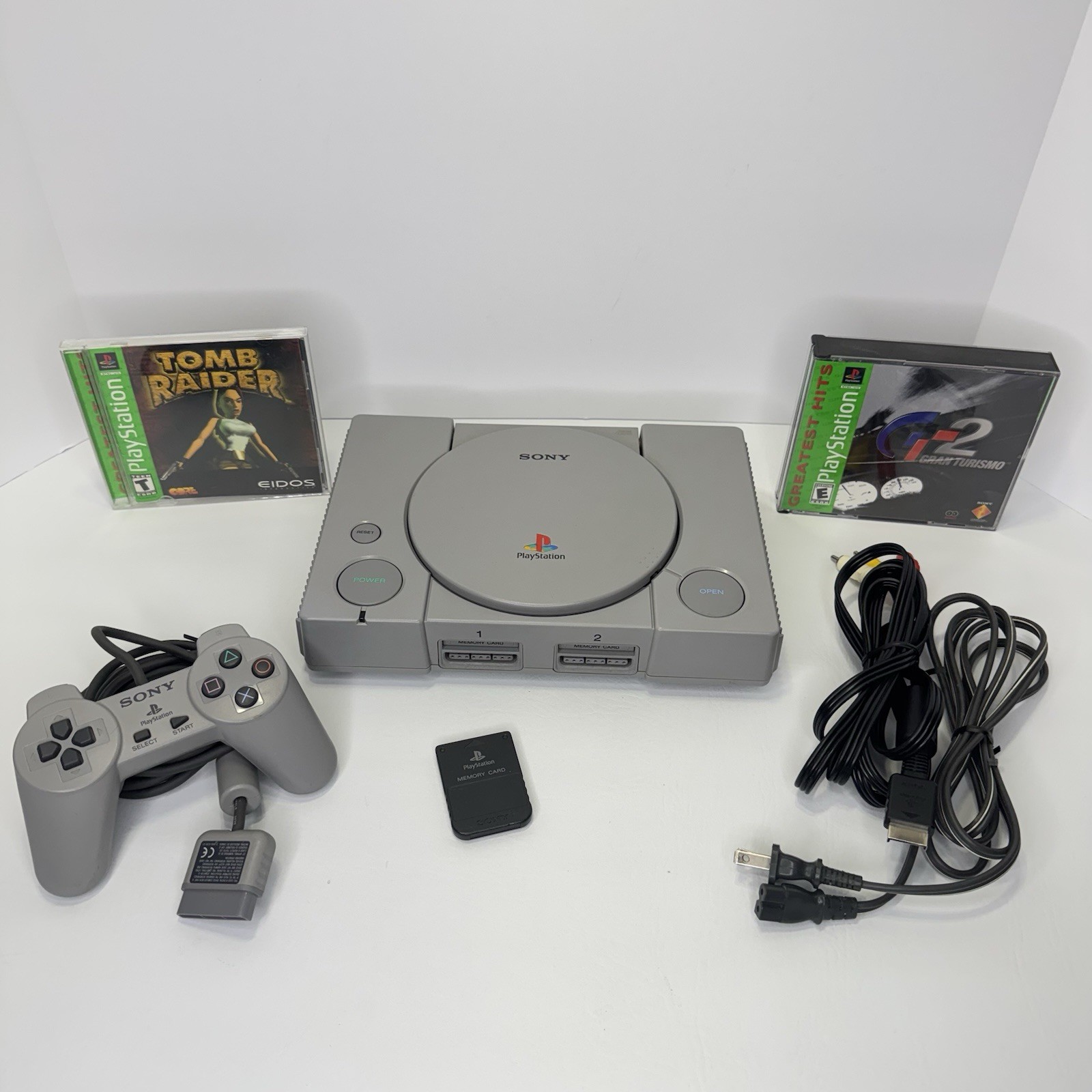 Sony PlayStation 1 PS1 Console System Bundle – Tested One Controller 2 Games MC