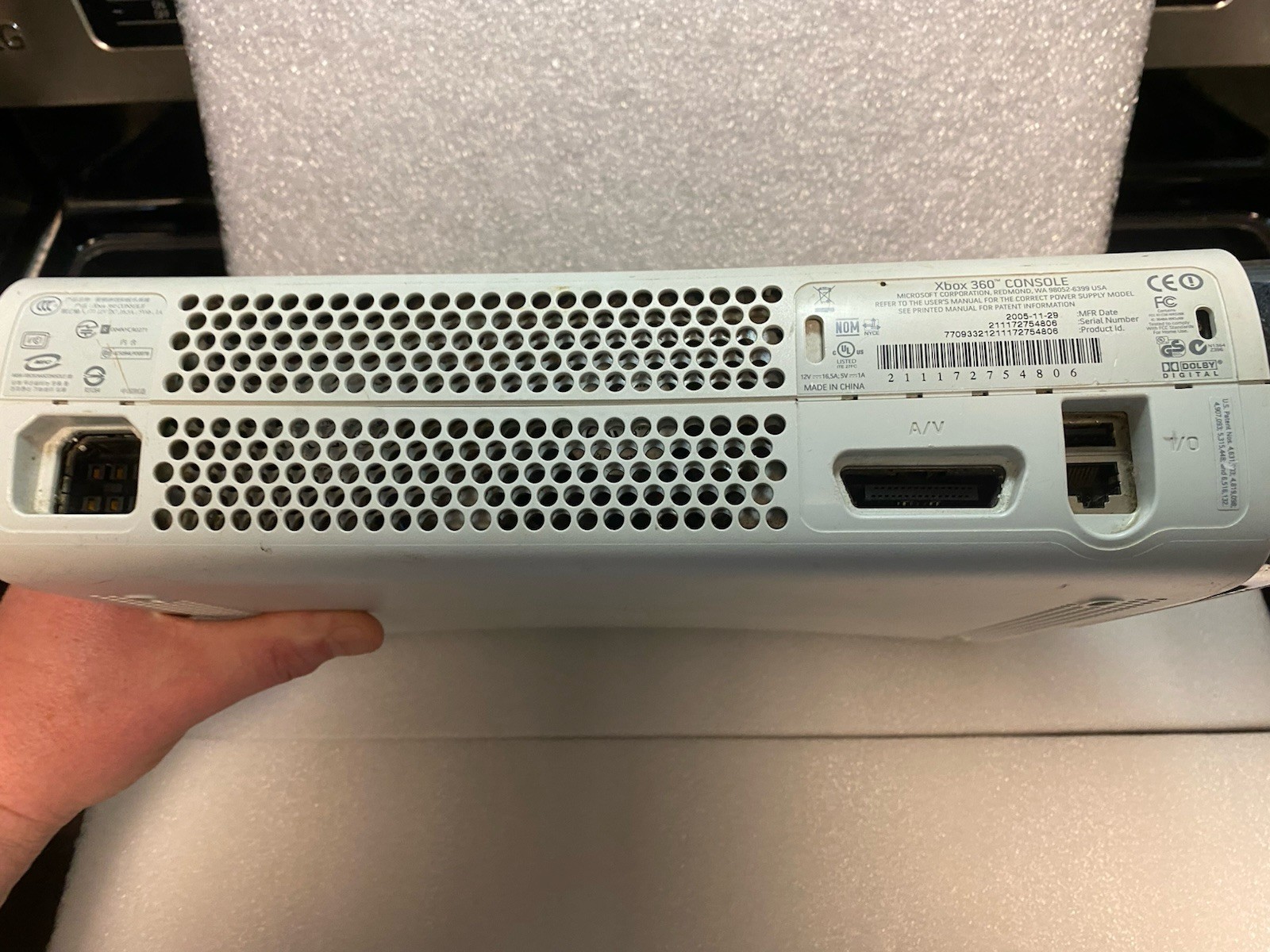 2005 Microsoft Xbox 360 White Home Console Untested No Cords NTSC-U/C (US/CA)