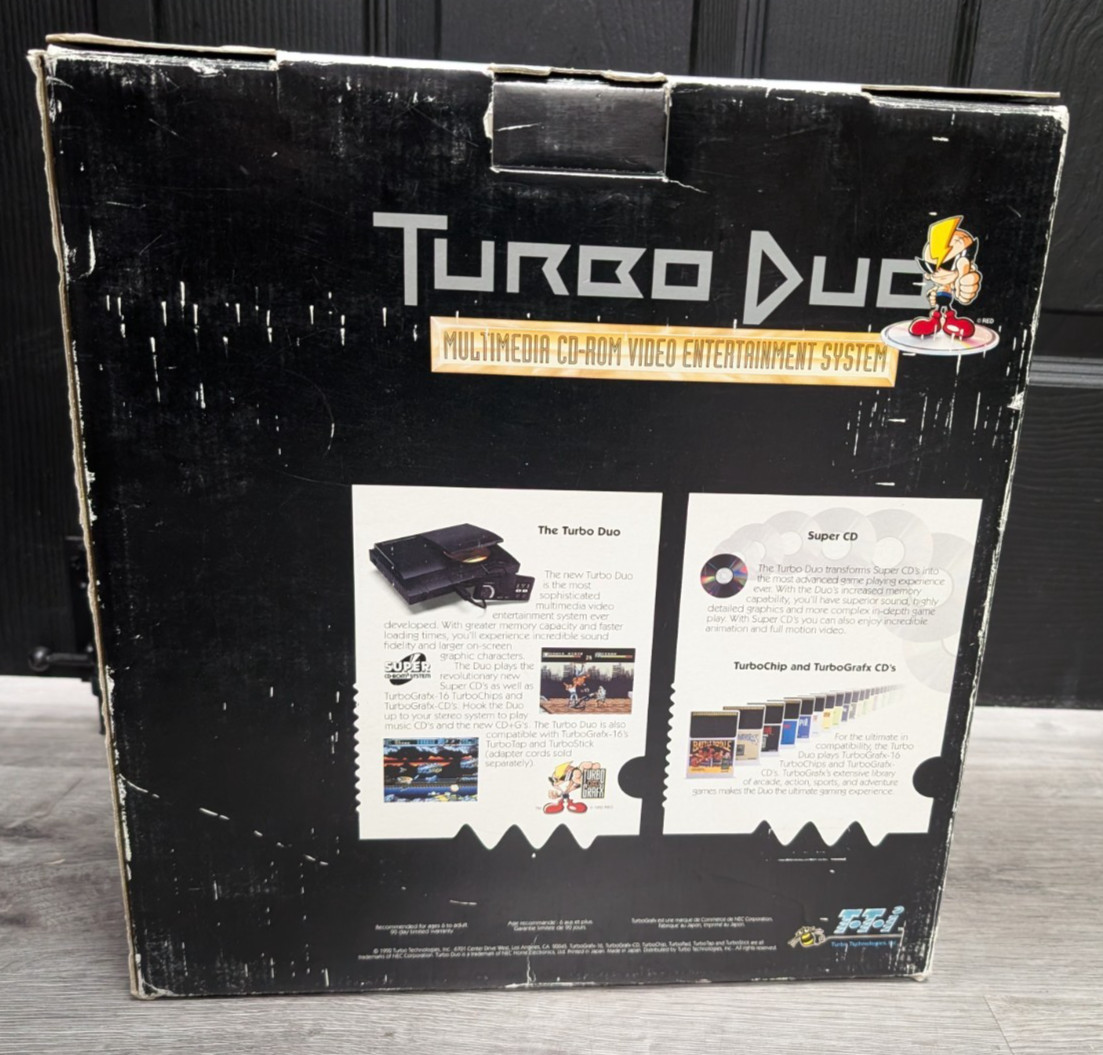 Turbografx-Cd Turbo Duo Complete in Box Authentic Nec 1992 No Manual OR Poster