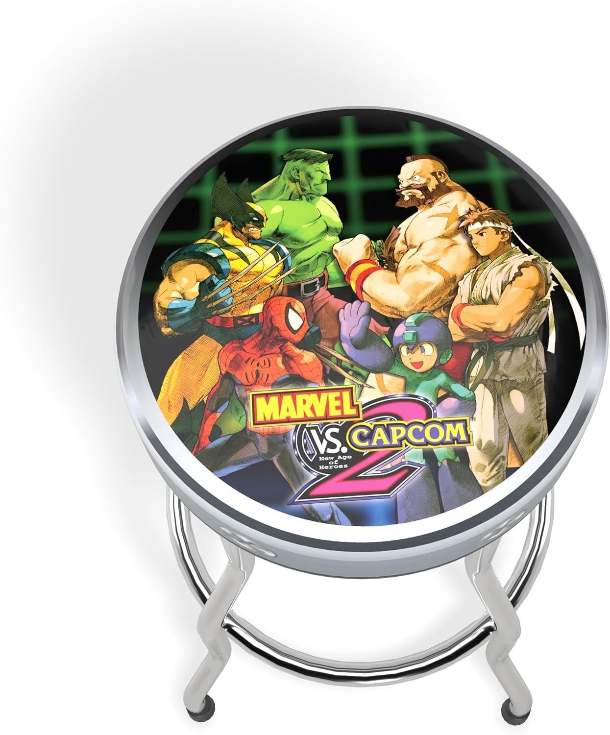 Arcade1Up Marvel VS Capcom 2 Adjustable Arcade Stool Chrome Steel