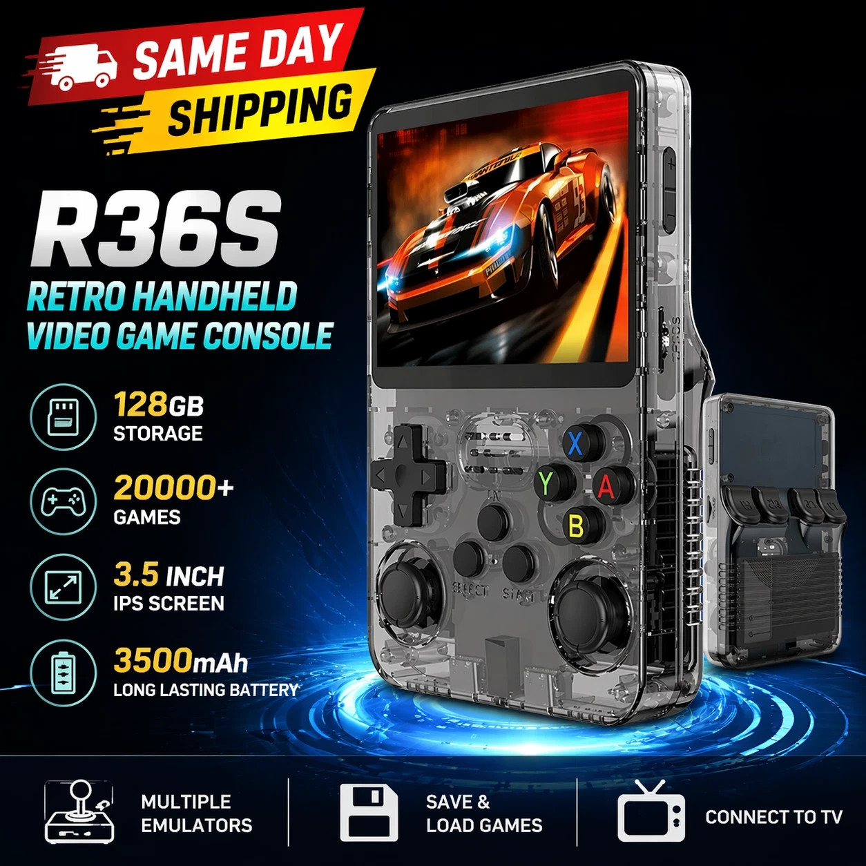 R36S Retro Handheld Game Console Video Games 128GB Consoles 20000+Games