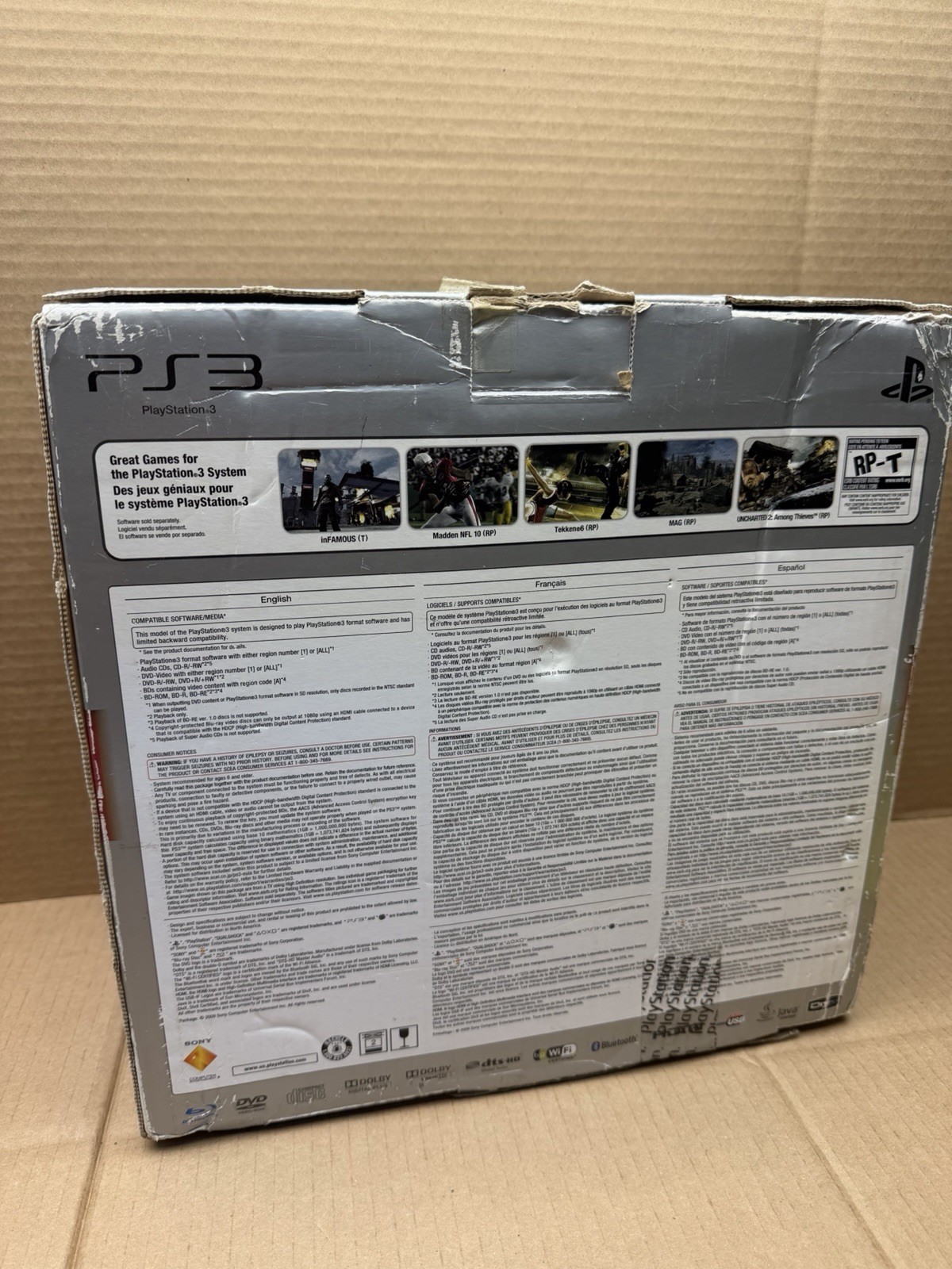 Sony PS3 Slim 250GB Console CECH-2001B In Box, & 13 Games