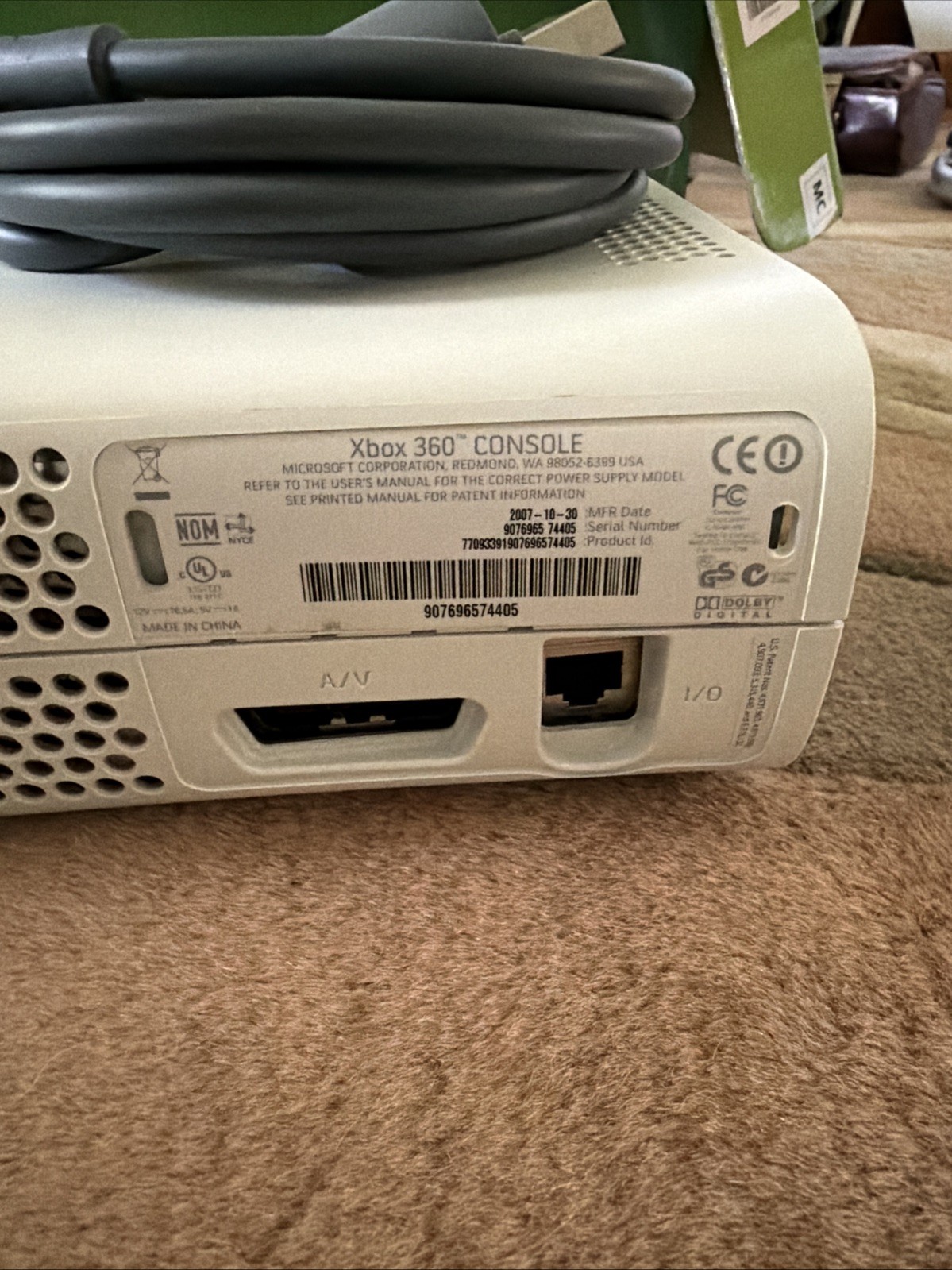 Microsoft Xbox 360 Arcade White Gaming Home Console W/ Controller (untested)