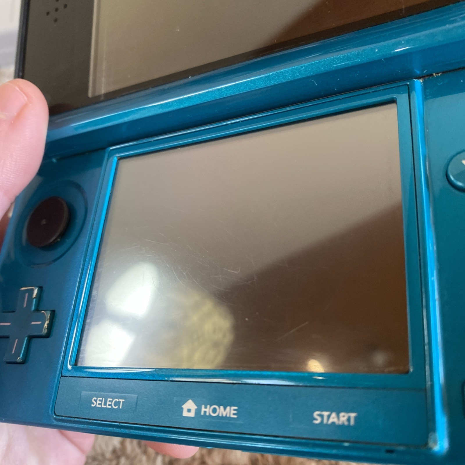 Nintendo 3DS CTR-001 (USA) Console Aqua Blue Stylus Charger SD Card