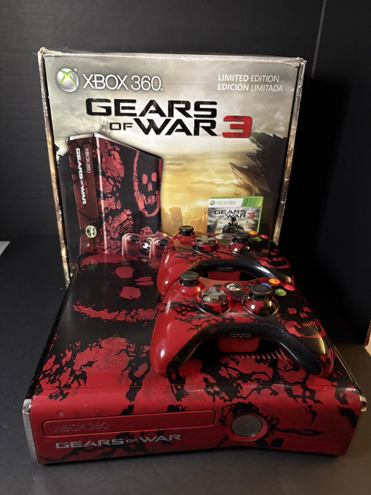 Microsoft Xbox 360 Gears of War 3 Limited Edition Console Bundle Red Black HDMI