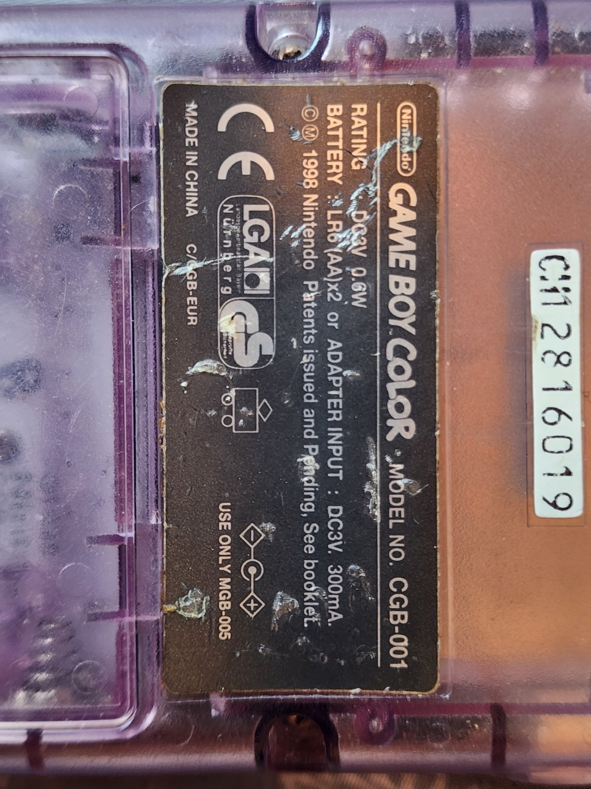 Nintendo CGB-S-SA Game Boy Console – Clear