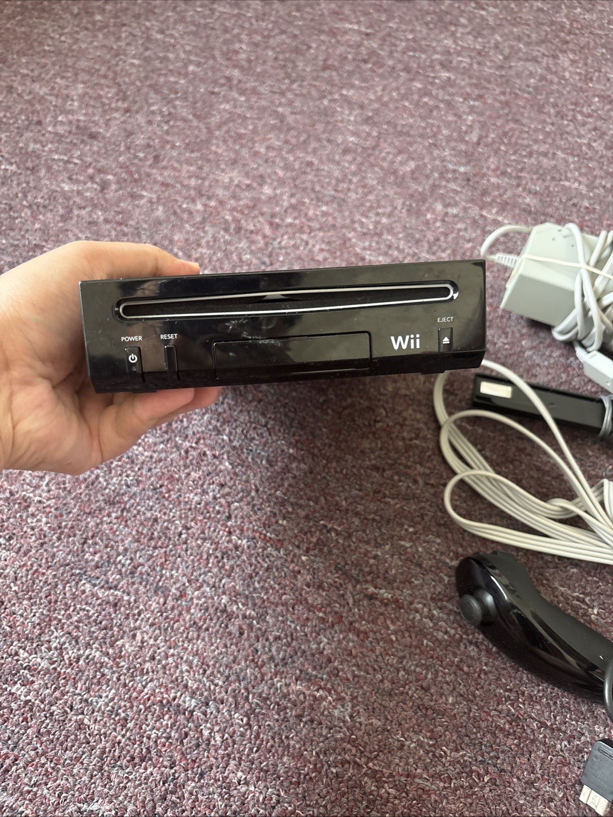 Nintendo Wii Console System, Black RVL-101 (USA) Console & Cords Tested Working