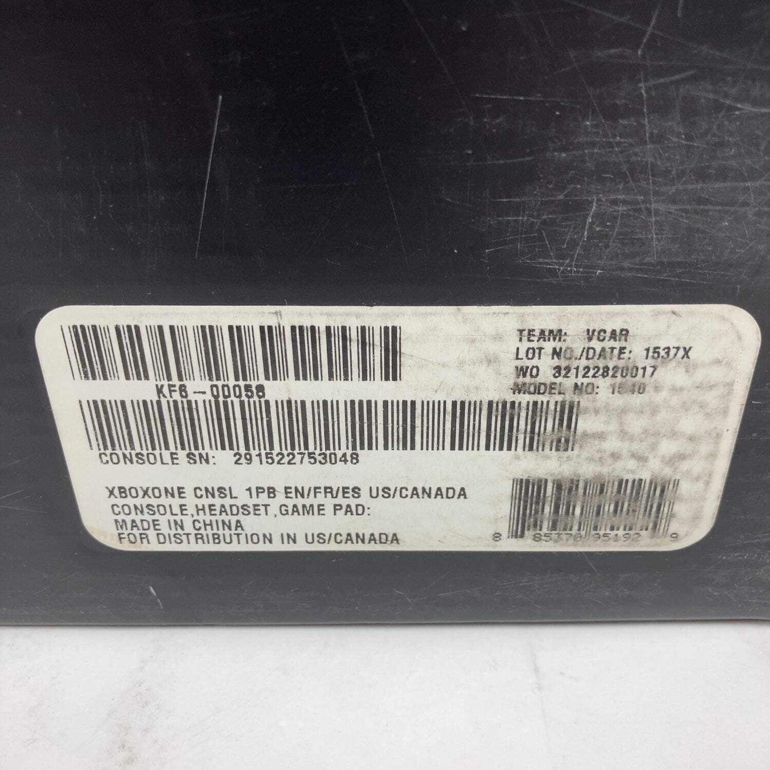 Broken Microsoft Xbox One 1TB Console Gaming System Black 1540 READ